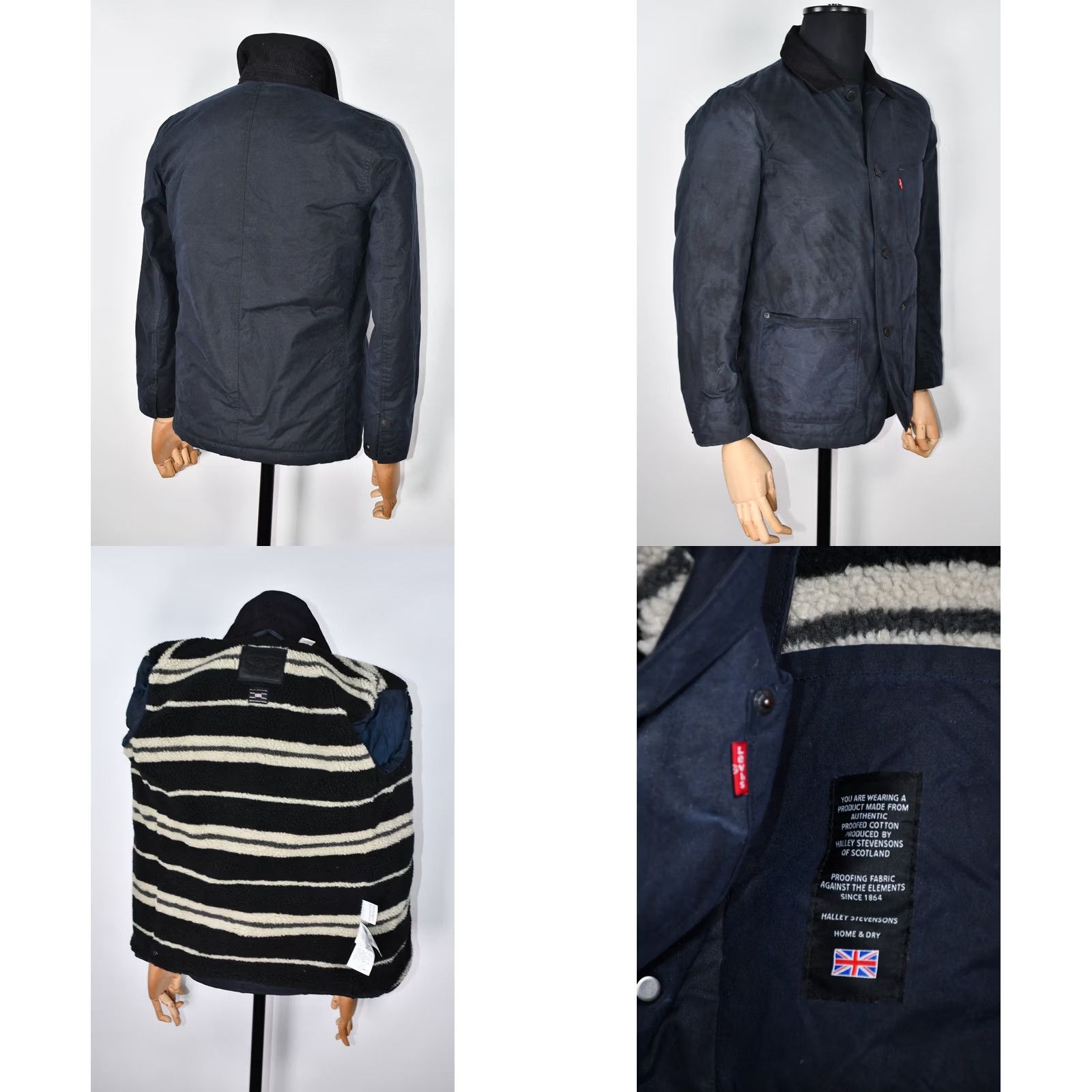Levi's Levi's X Halley Stevenson Waxed Jacket - S - Men - Cotton - Lined - Wax Cotton - Blue - Vintage No - 55cm Chest / 67cm Back Length Size US S / EU 44-46 / 1 - 8 Thumbnail
