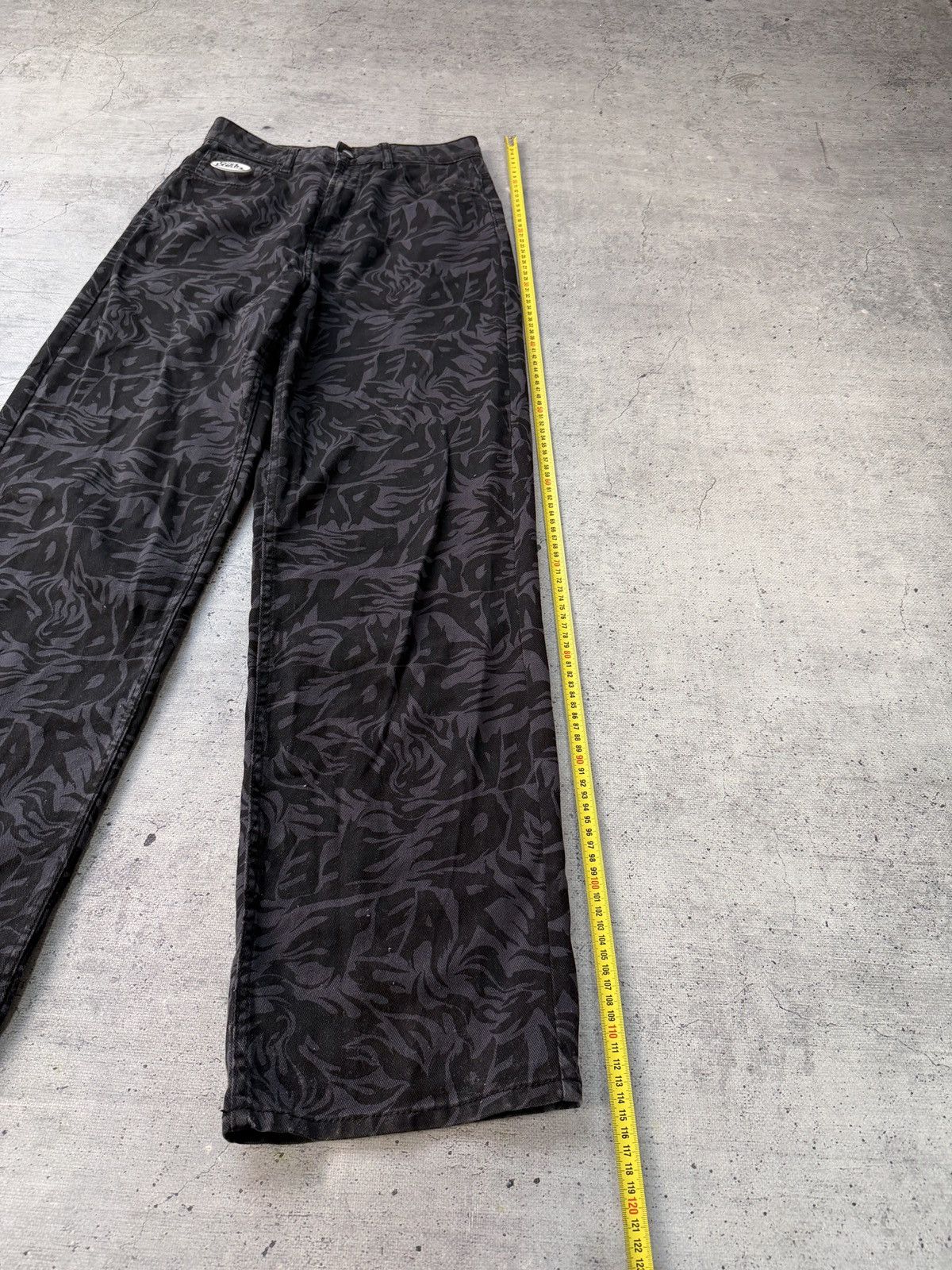 No Fear No Fear x H&M Monogram Printed Wide Denim Pants Jeans Size US 30 / EU 46 - 7 Thumbnail