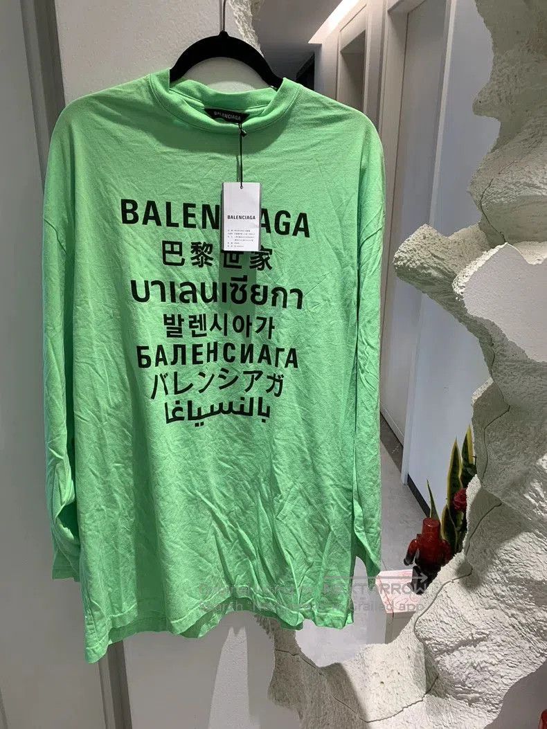 Balenciaga Balenciaga Green Long Sleeve T-Shirt XS. Size US XS / EU 42 / 0 - 1 Thumbnail