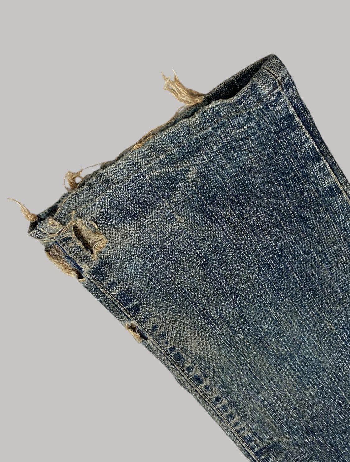 Japanese Brand × Wrangler Wrangler Denim Mud Washed Whisker Distressed Loose Fit Size US 30 / EU 46 - 9 Thumbnail