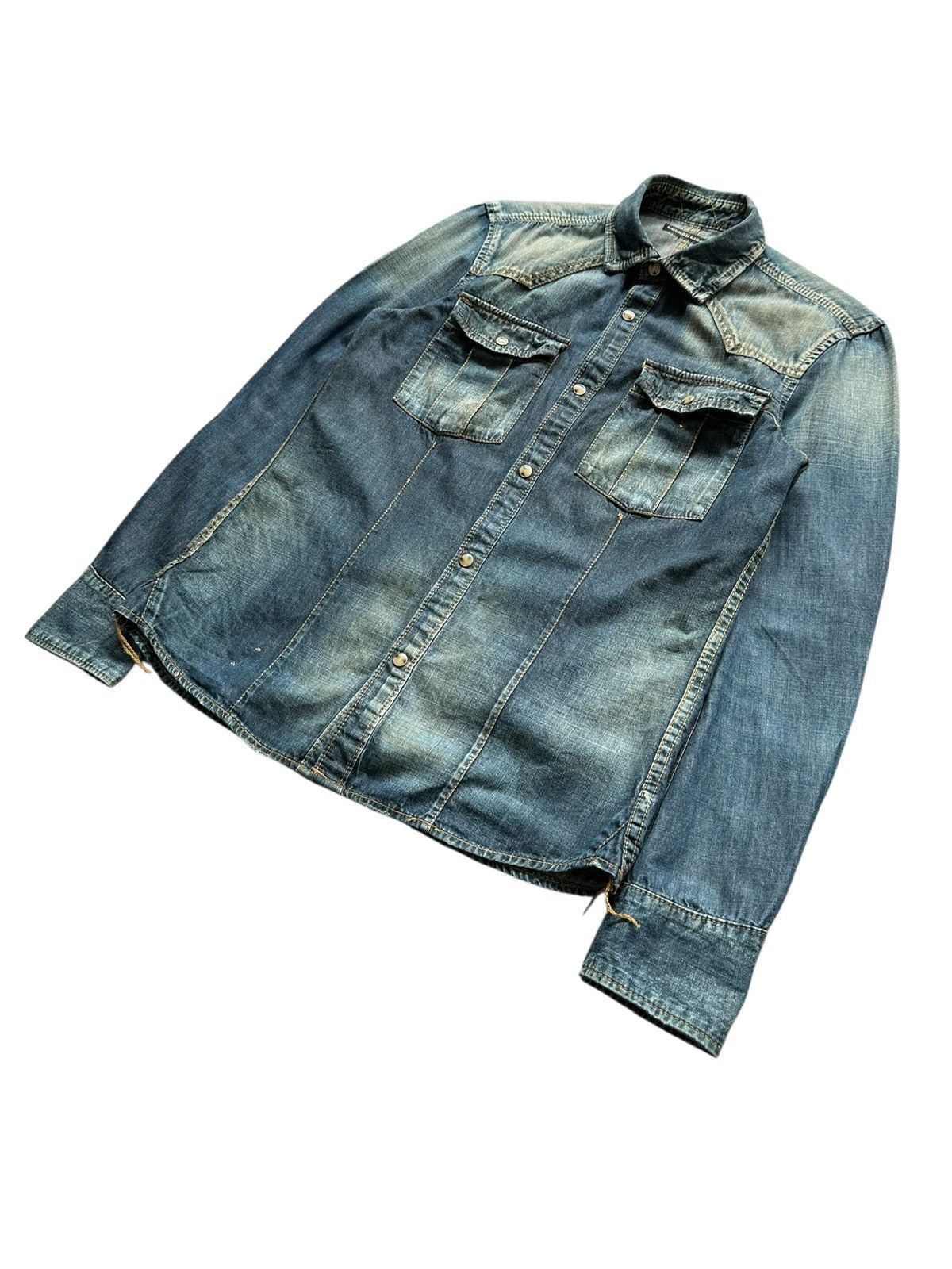 Lounge Lizard 00's Lounge Lizard stonewash denim shirt / if six was nine Size US M / EU 48-50 / 2 - 3 Thumbnail