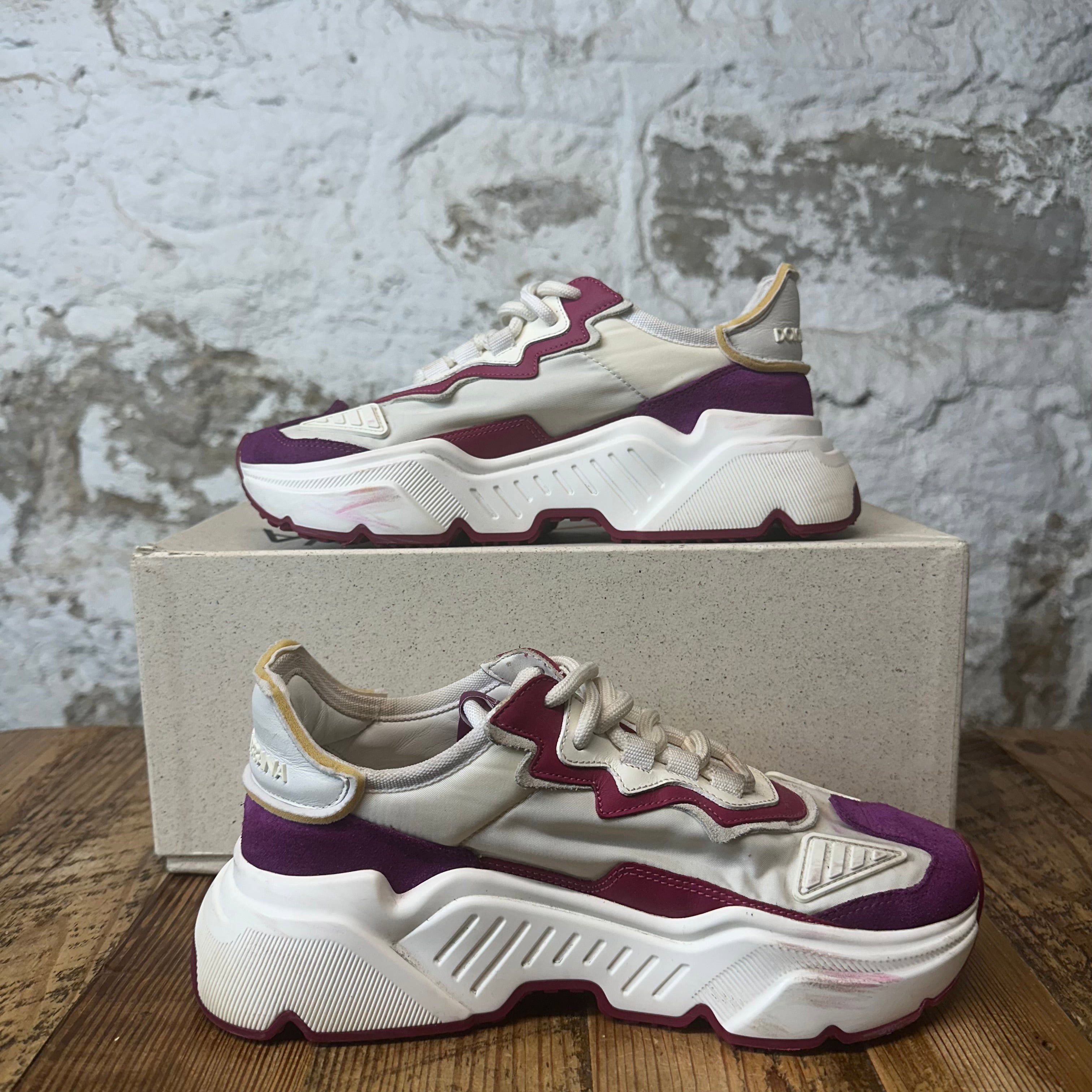 Dolce & Gabbana Dolce Gabbana White Purple Daymaster Sneaker Sz 5.5 (37.5) Size US 5.5 / EU 38 - 2 Thumbnail