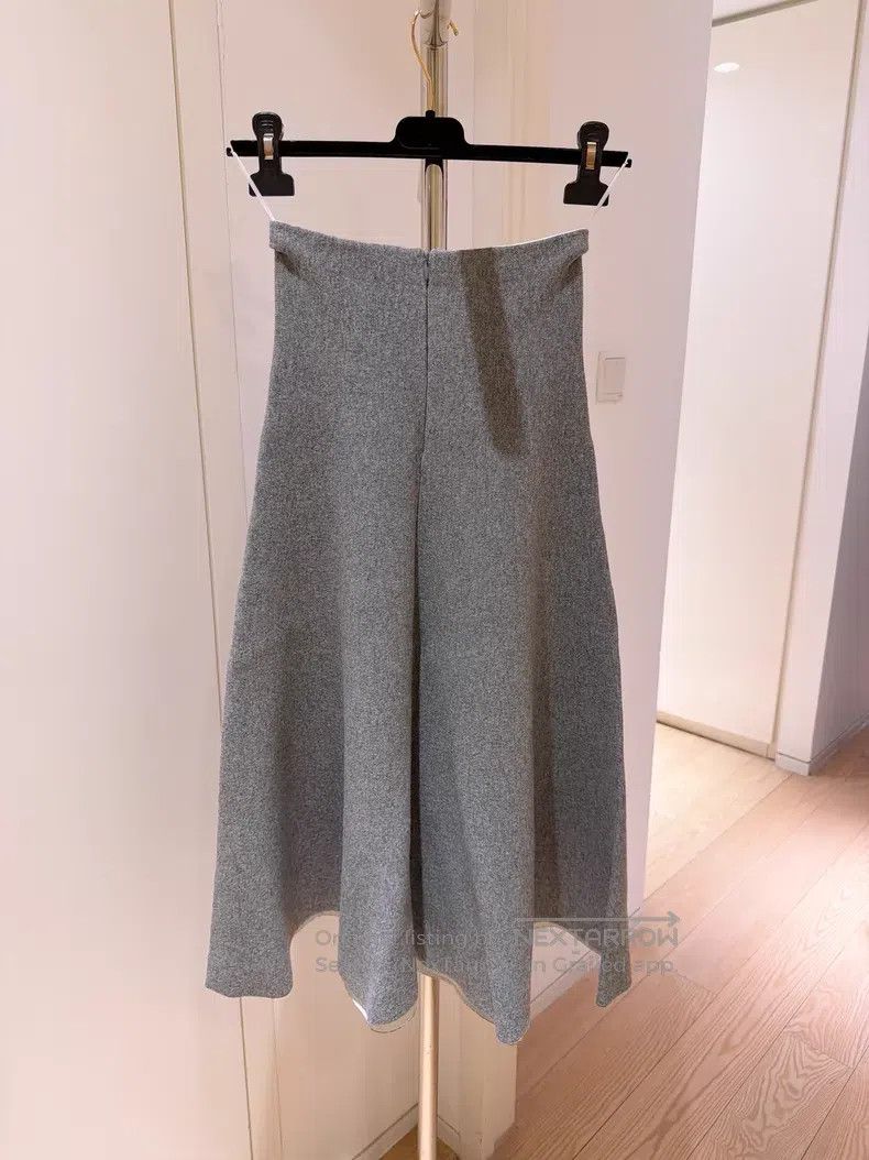 Valentino Valentino Logo embroidery Grey umbrella knit skirt Size S / US 4 / IT 40 - 2 Thumbnail