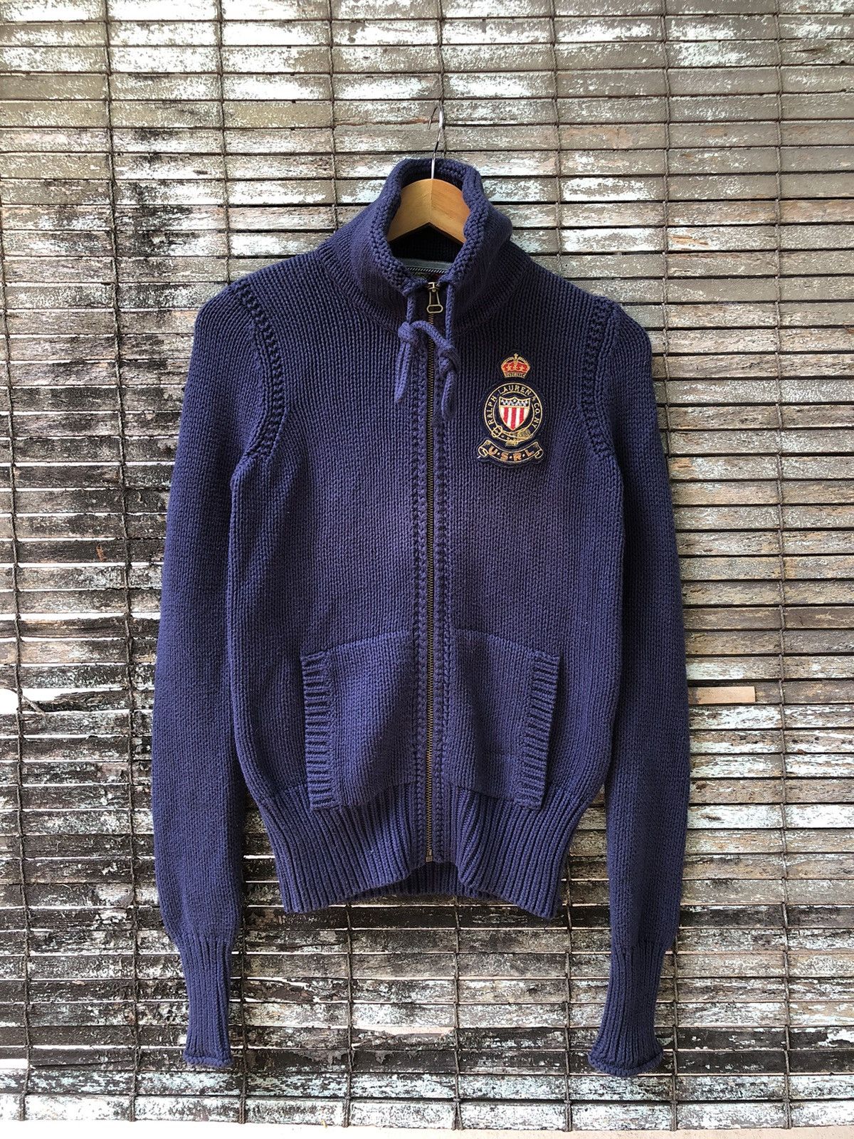 Polo Ralph Lauren Vintage 90s U.S.R.L Polo Ralph Lauren Zipper Knit Sweater Size S / US 4 / IT 40 - 1 Thumbnail