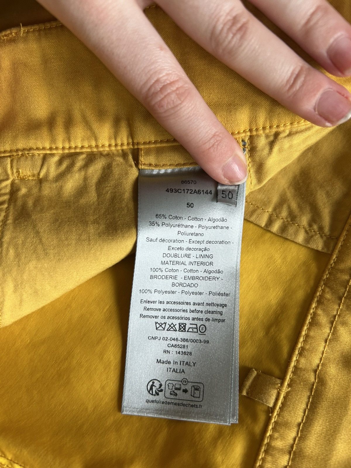 Dior × Stone Island Dior x Stone Island Yellow Bermuda Shorts (IT50/UK33-34) Size US 33 - 4 Thumbnail