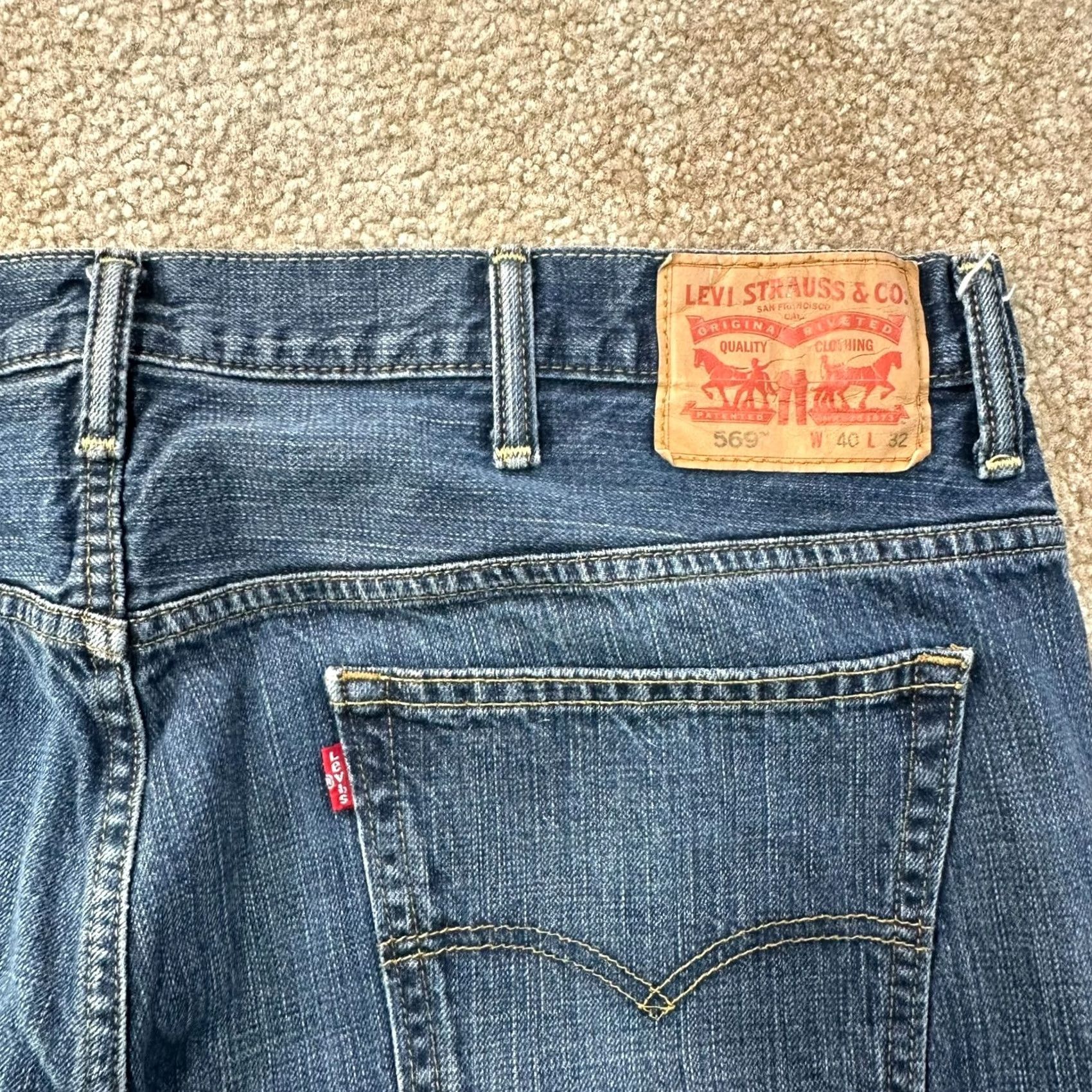 Levi's VINTAGE Levi's 569 Loose Straight Jeans Mens 40x32 Blue Denim Baggy Relaxed 90s Grunge Jeans Mens Size US 40 / EU 56 - 3 Thumbnail