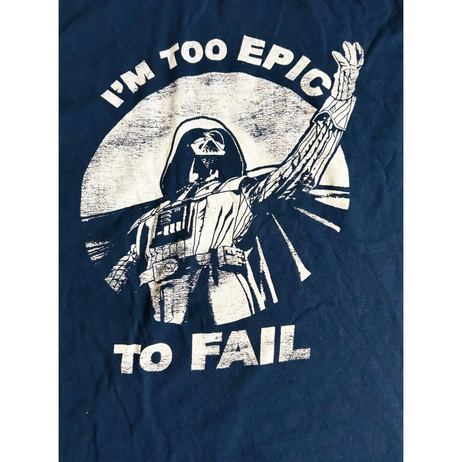 Star Wars VINTAGE Star Wars Darth Vader "I'm Too Epic to Fail" T Shirt Blue Men's Large Disney Tee Size US L / EU 52-54 / 3 - 4 Thumbnail