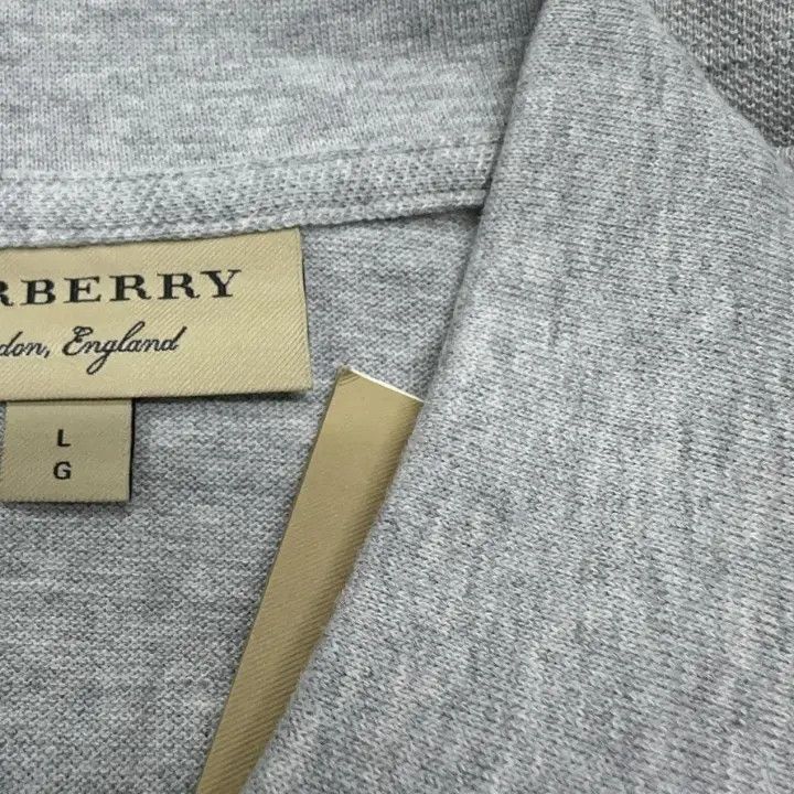Burberry Burberry Burberry Gray Logo Embroidered Short Sleeve Polo- Size US L / EU 52-54 / 3 - 6 Thumbnail