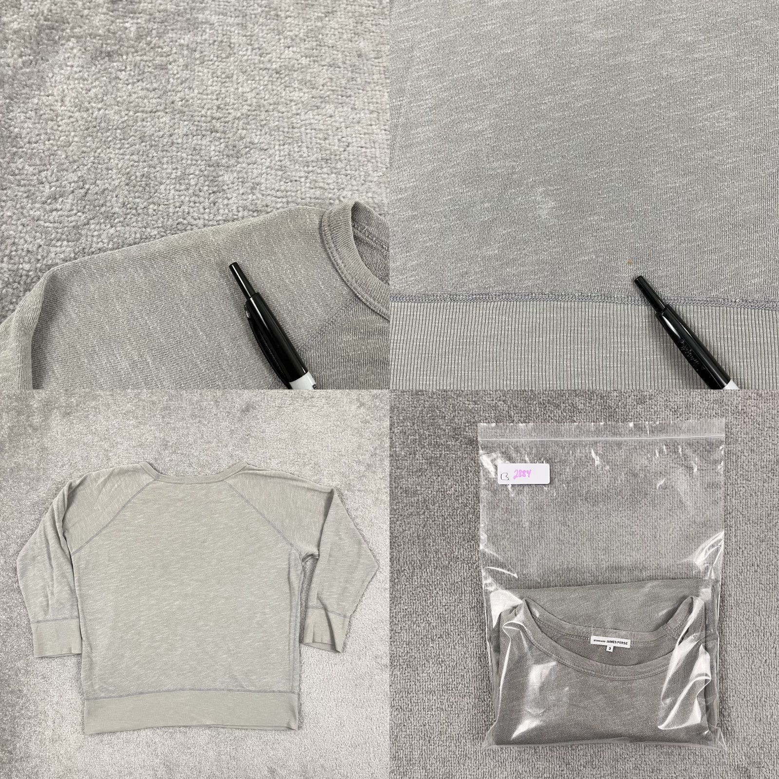 James Perse VINTAGE James Perse Shirt Womens Sz 3 Large Raglan 3/4 Sleeve Cotton Modal Polyester Gray Knit Top Regular Fit Women Size XS / US 0-2 / IT 36-38 - 8 Thumbnail