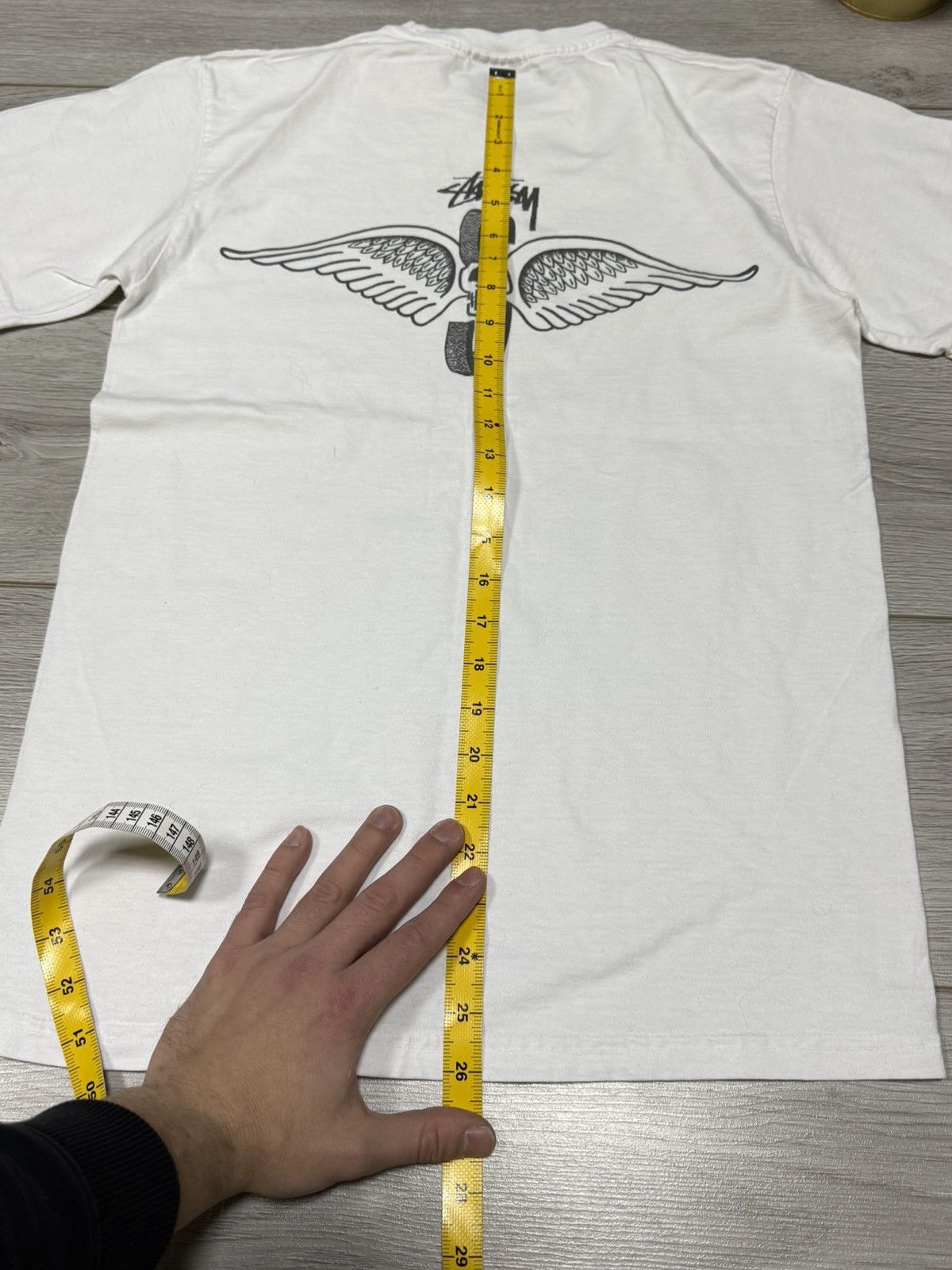 Stussy Stussy vintage big print logo skull wings tee shirt Size US S / EU 44-46 / 1 - 11 Thumbnail