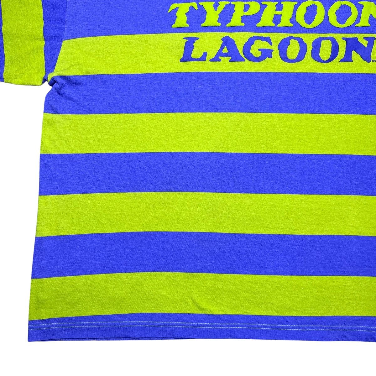 Disney Disney Typhoon Lagoon Green Striped Spell Out Graphic Tee Size US XL / EU 56 / 4 - 9 Thumbnail