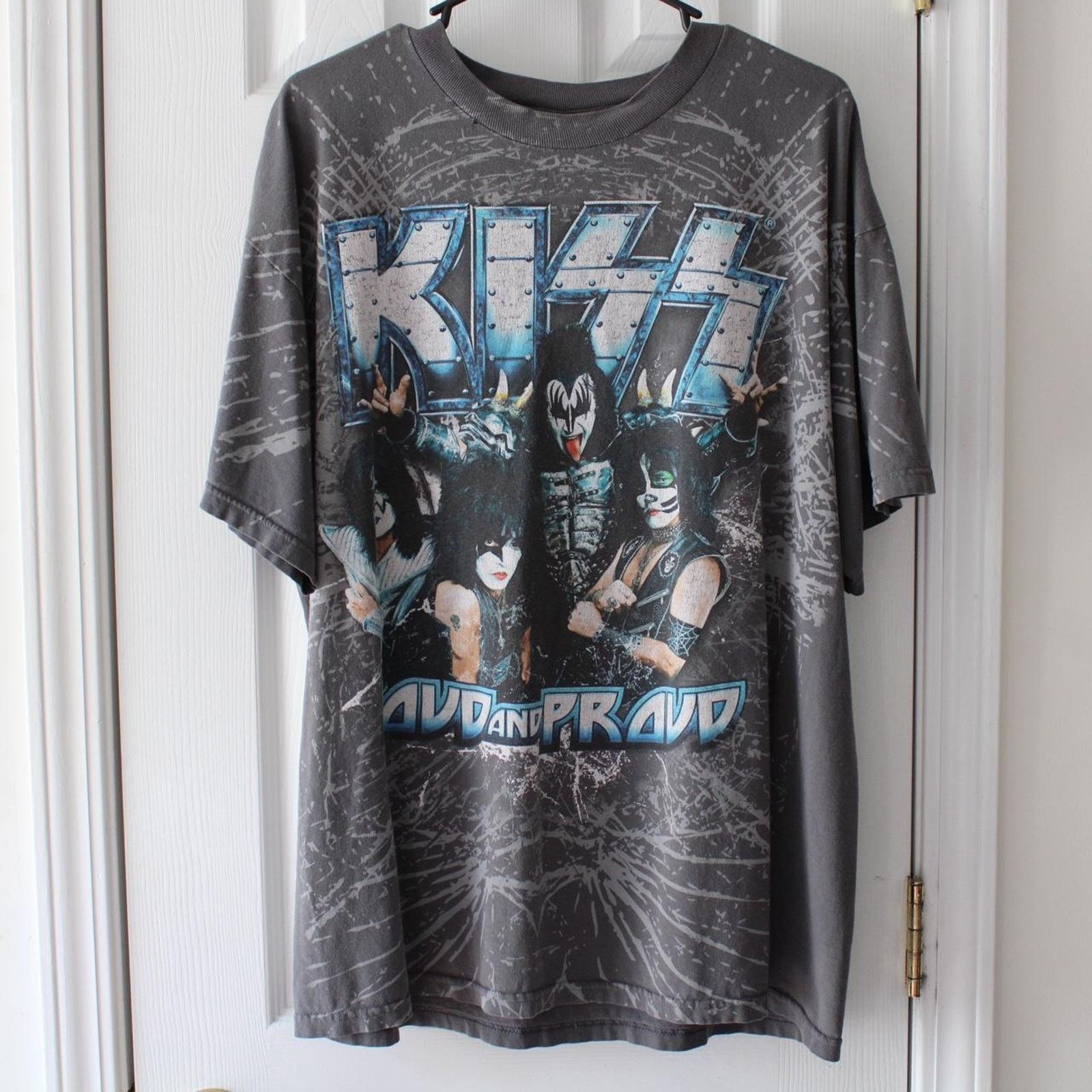 & Other Stories Gray Kiss Loud and Proud Cracked Glass 2012 Graphic Band Tee Size US XL / EU 56 / 4 - 6 Thumbnail