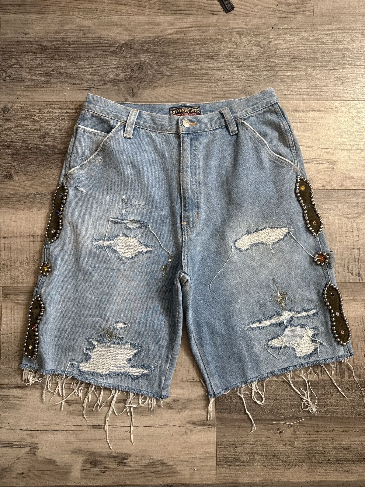 Japanese Brand Kapital Inspired Studded Work Shorts Size US 32 / EU 48 - 1 Thumbnail