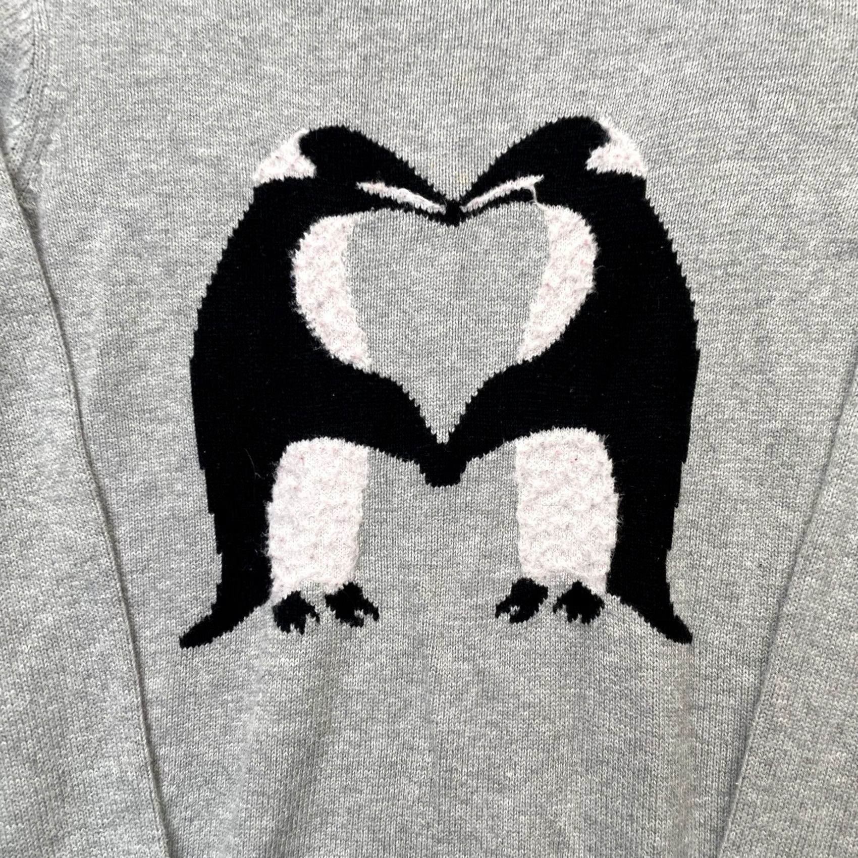 Charter Club Charter Club Sweater Women Small Gray Kissing Penguins Cotton Tight Knit Ribbed Size S / US 4 / IT 40 - 4 Thumbnail