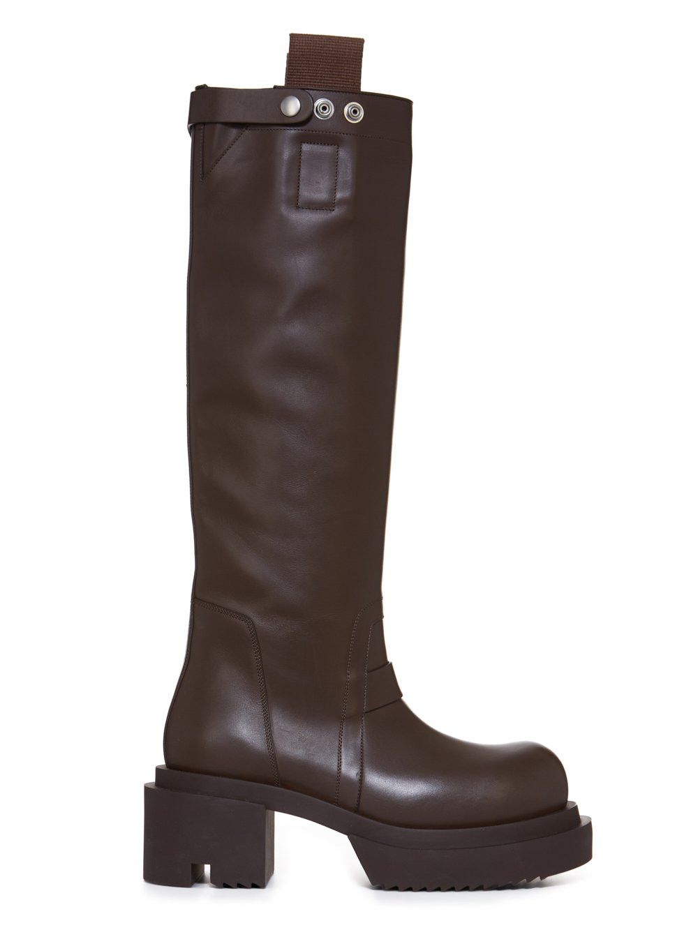 image of Rick Owens Boots Tractor Kiss Creeper Lunar Leather in Brown, Men's (Size 11)