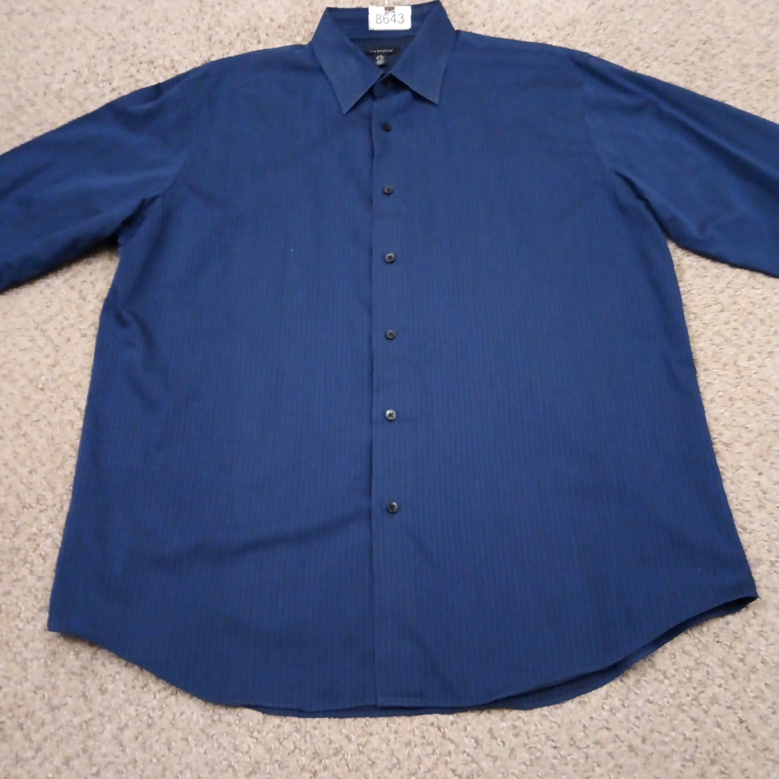 Van Heusen Van Heusen Shirt Mens Large Blue Striped Long Sleeve Button Up Cotton Blend Size US L / EU 52-54 / 3 - 5 Thumbnail