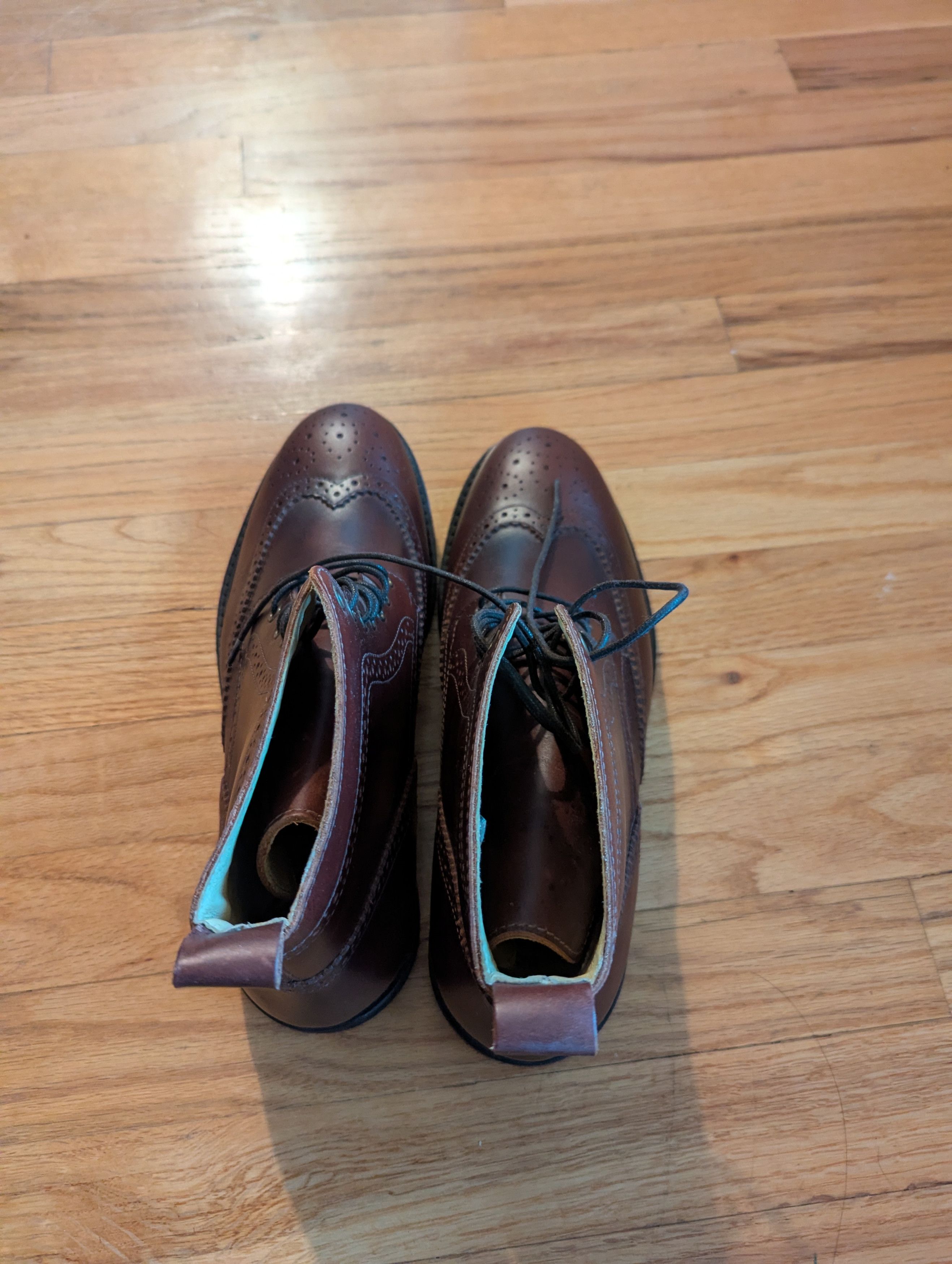 Shoe The Bear Brand New Burgundy Wingtip Boots Size US 9 / EU 42 - 2 Thumbnail