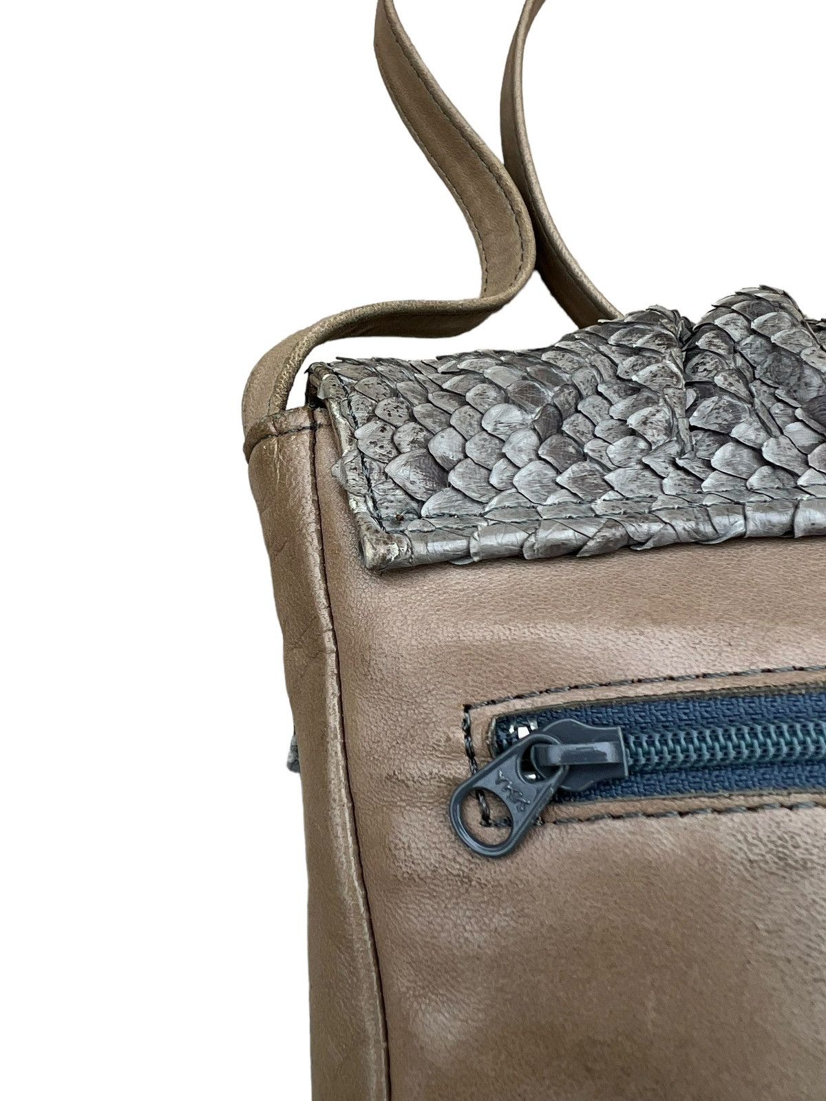 Leather Vintage Sun Remy Japan Patina Leather Bag Python Skin Size ONE SIZE - 7 Thumbnail