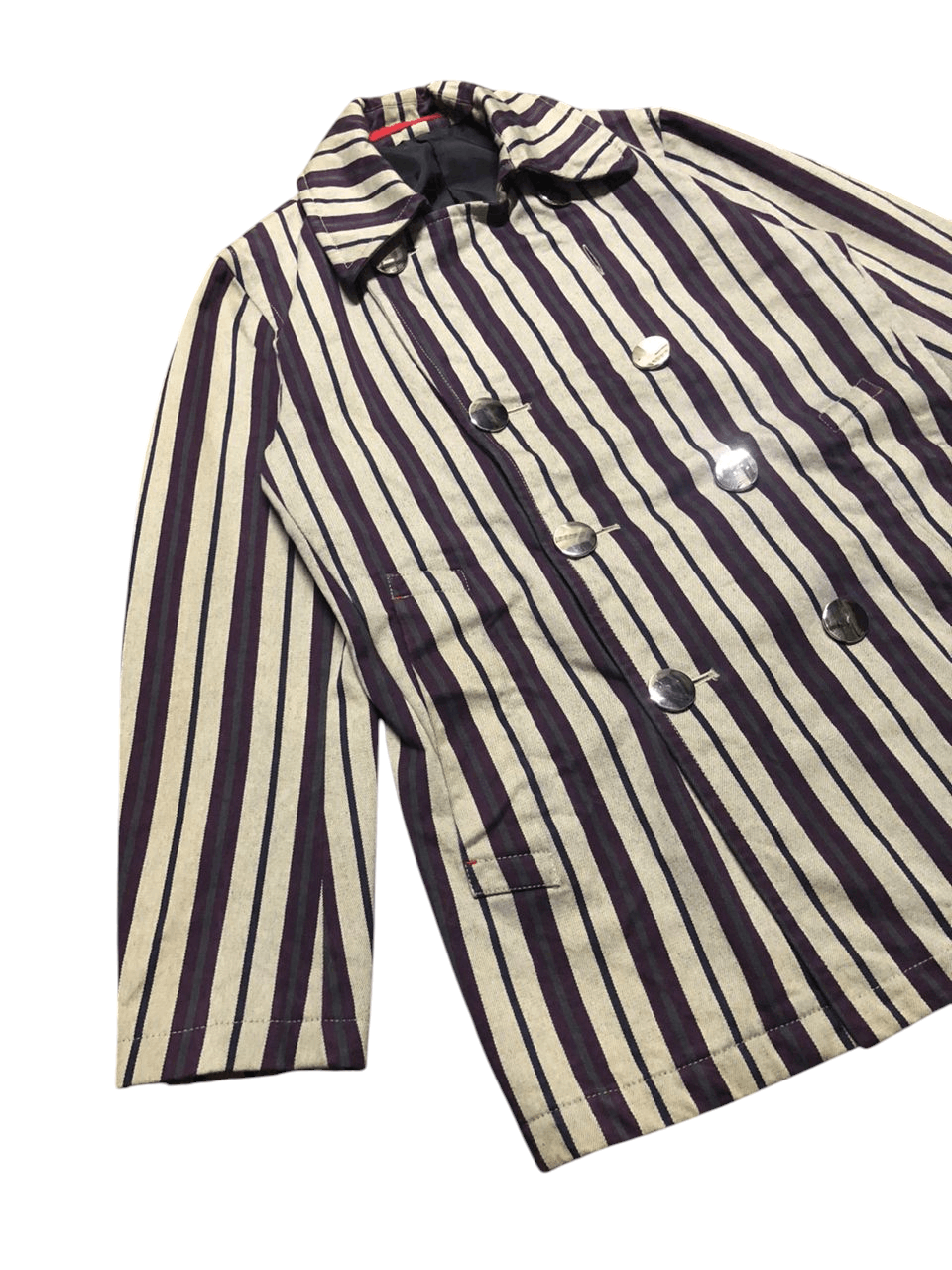 Japanese Brand Japanese Brand Yutaka Stripe Double Breasted Coat Size US S / EU 44-46 / 1 - 6 Thumbnail