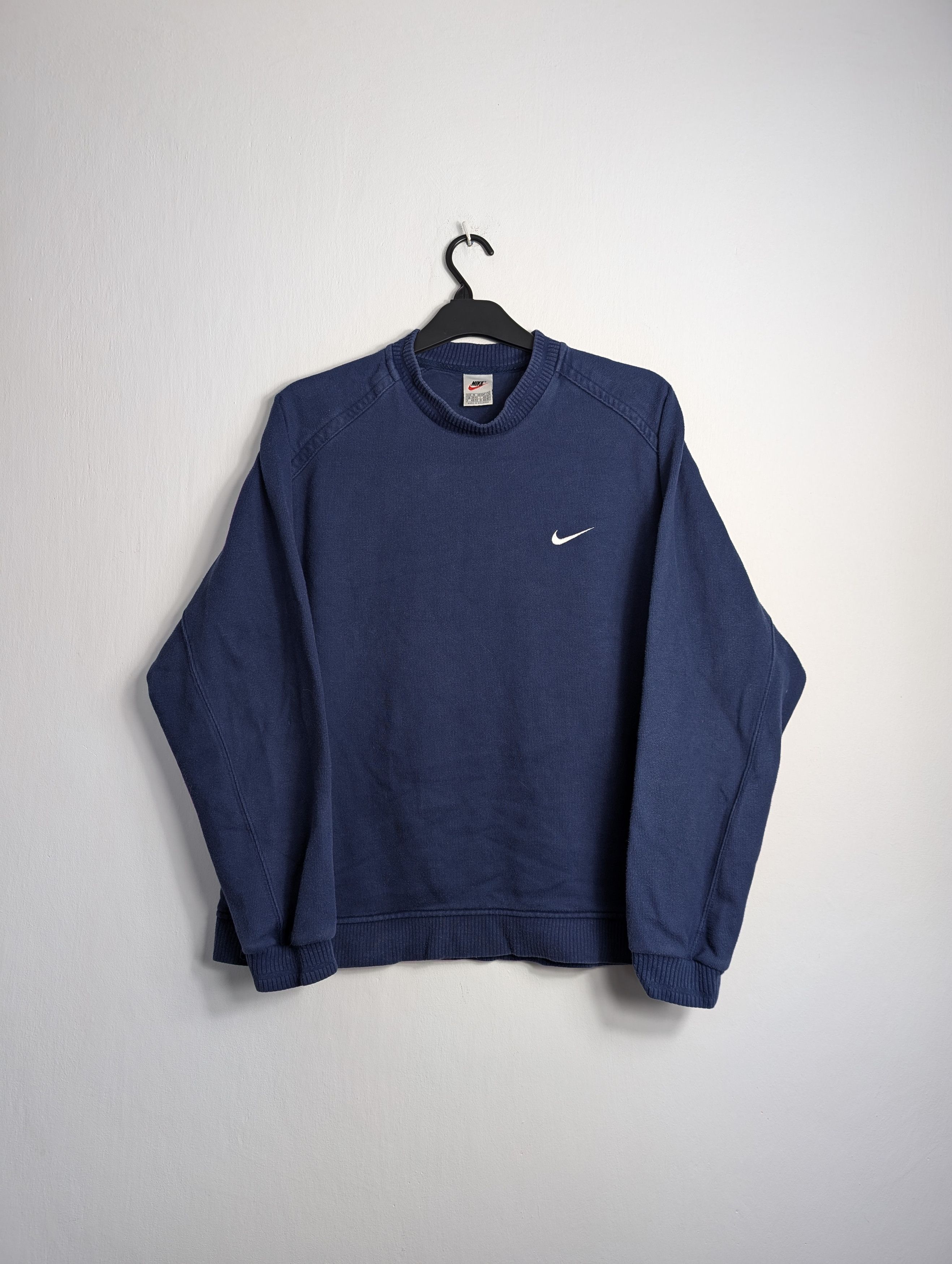Nike Vintage 90s Nike Mock Neck Ribbed Sweatshirt Boxy Y2K Retro Size US M / EU 48-50 / 2 - 1 Thumbnail