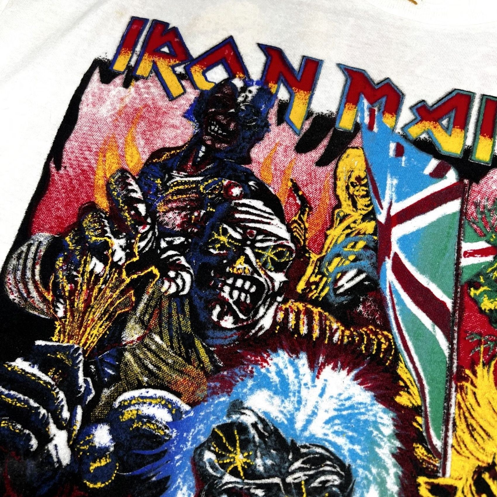 Vintage Vintage Iron Maiden Gonna Get Ya No Matter Who You Are Shirt Large Deadstock Unisex Adults 90s Grunge White Cotton Short Sleeve Crew Neck Graphic Size US L / EU 52-54 / 3 - 7 Thumbnail