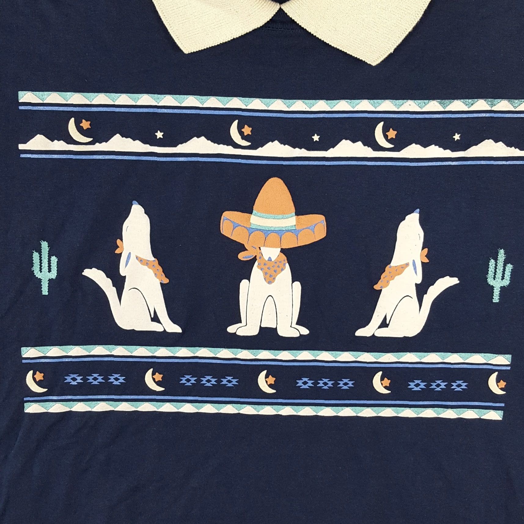 Vintage VINTAGE Blooming & Co Western Cowboy Dog T-Shirt Adult Large Blue Collared Solid Retro Y2K Mens Size US L / EU 52-54 / 3 - 2 Thumbnail