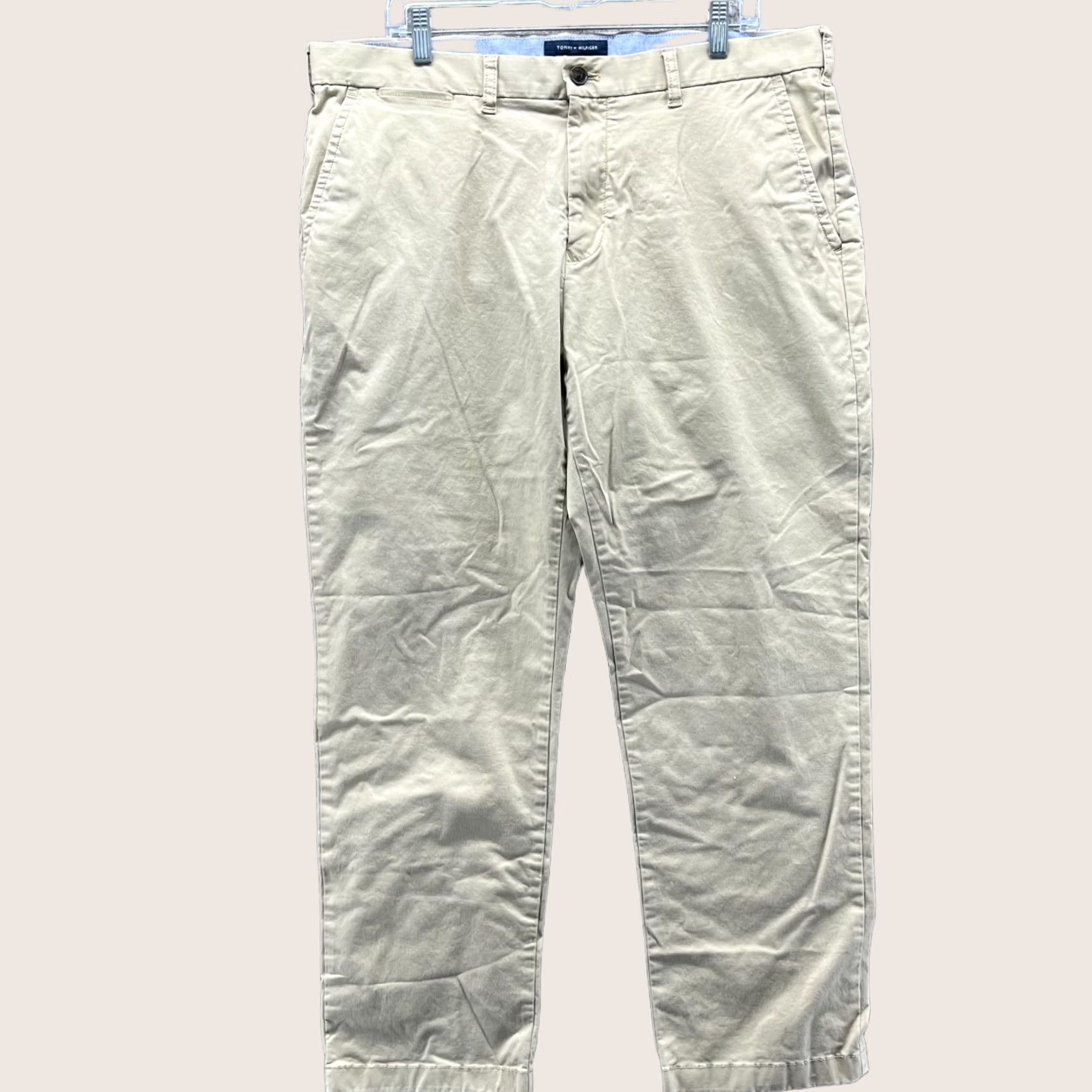 Tommy Hilfiger VINTAGE Tommy Hilfiger Pants Men 38x30 Khaki Chino Tan Beige Custom Fit Cotton Trousers Size US 38 / EU 54 - 1 Thumbnail