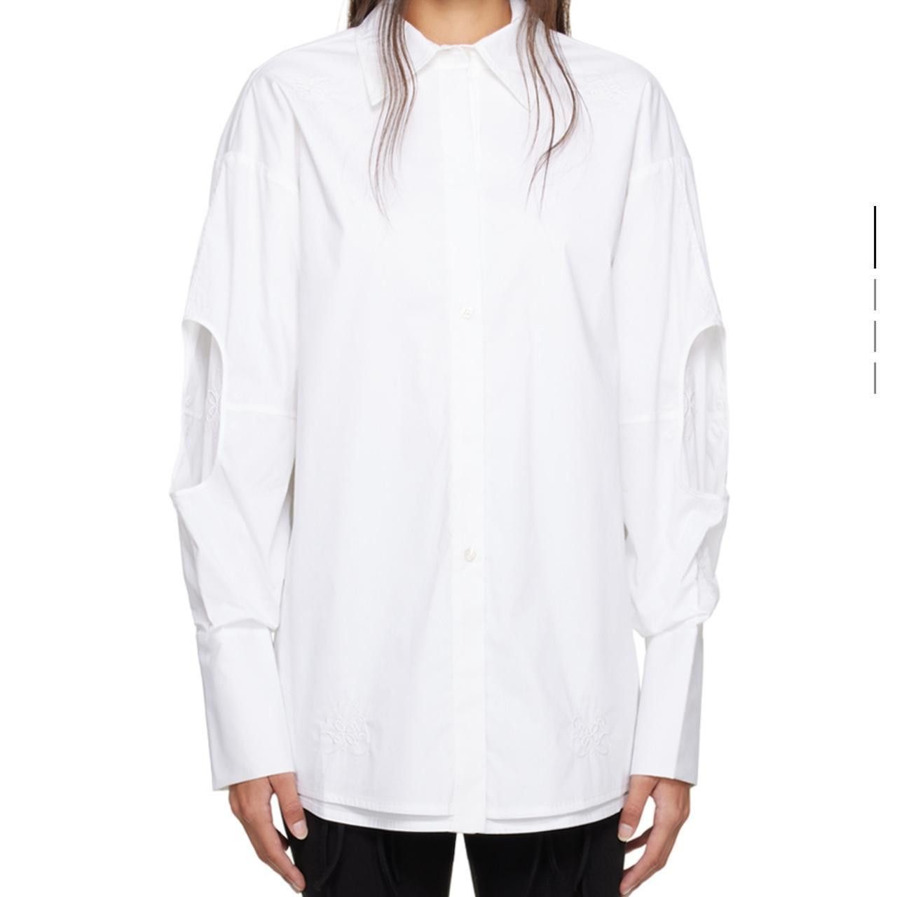 J.KIM J.Kim White Bed Linen Shirt Size L / US 10 / IT 46 - 2 Thumbnail