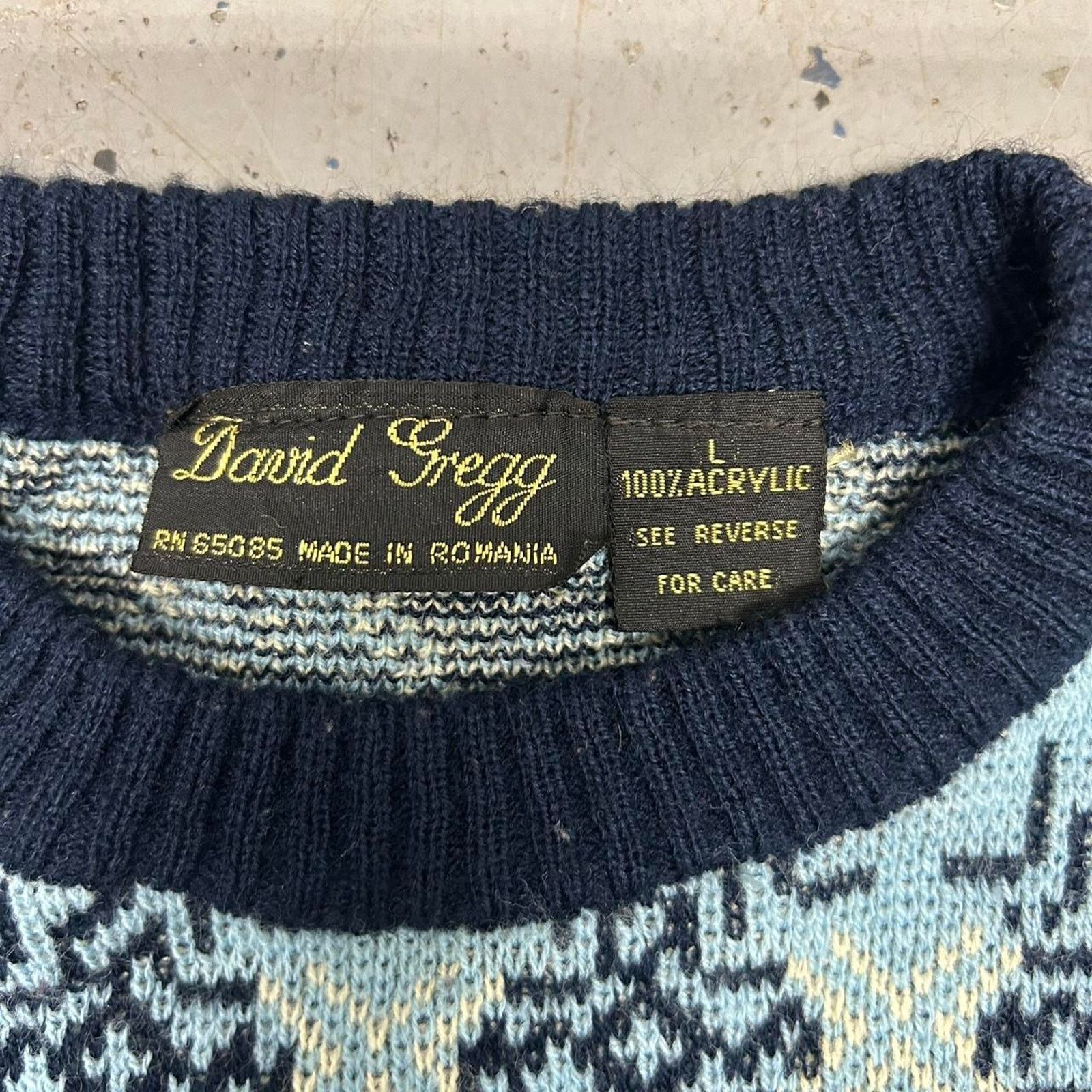 Other VTG 80s David Gregg blue sweater Size L / US 10 / IT 46 - 3 Thumbnail