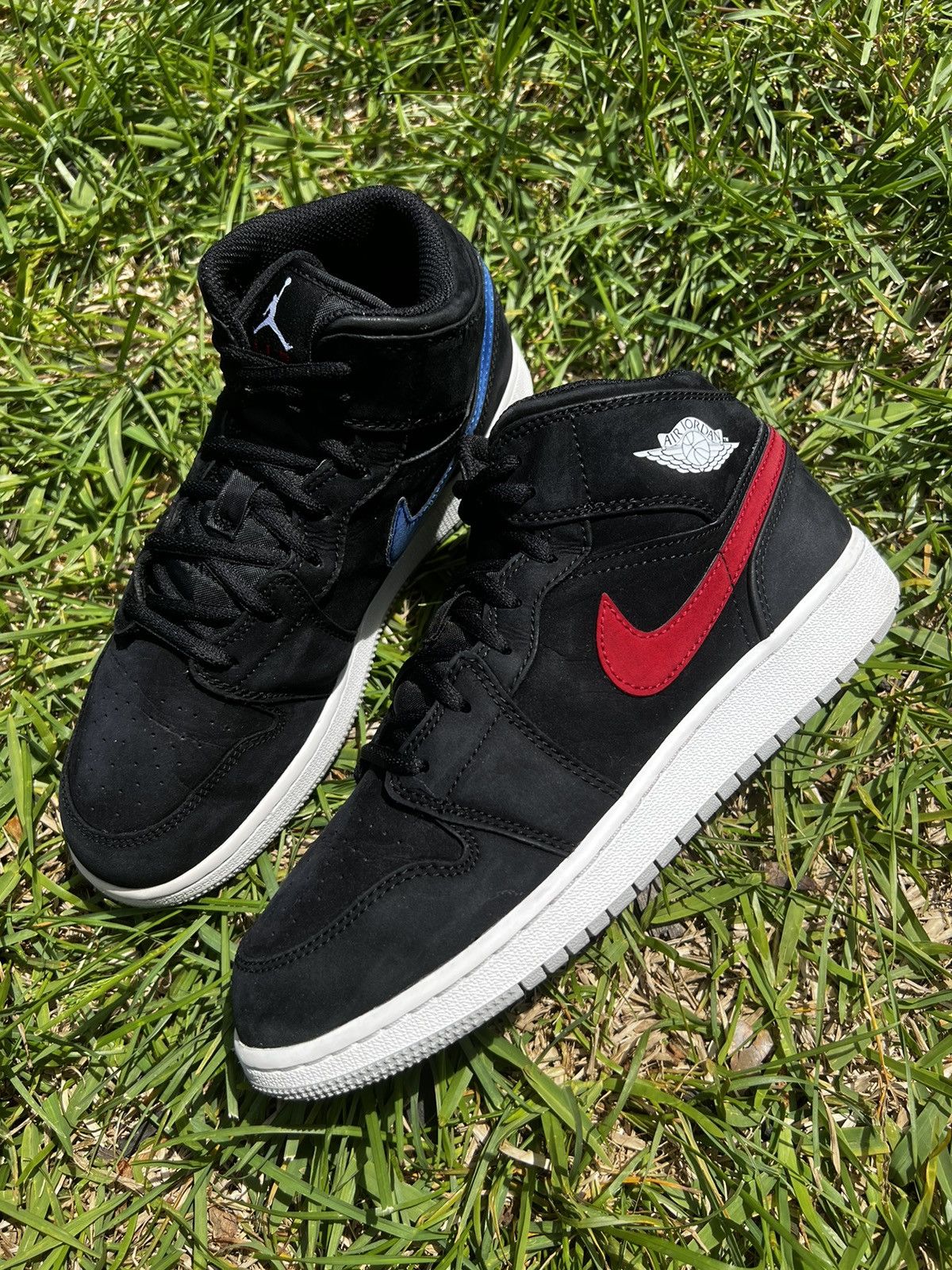 CLEAN Air Jordan Mid Retro size Multi Swoosh shoes