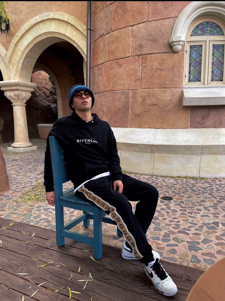 Givenchy Destroyed Logo Oversized Hooded Sweatshirt