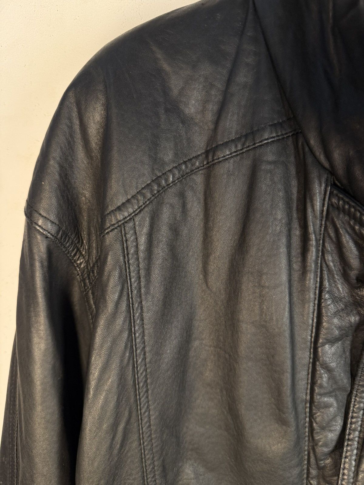 Yves Saint Laurent 90s YSL Leather Jacket Black Soft Vintage Rare Bomber Size US M / EU 48-50 / 2 - 15 Thumbnail