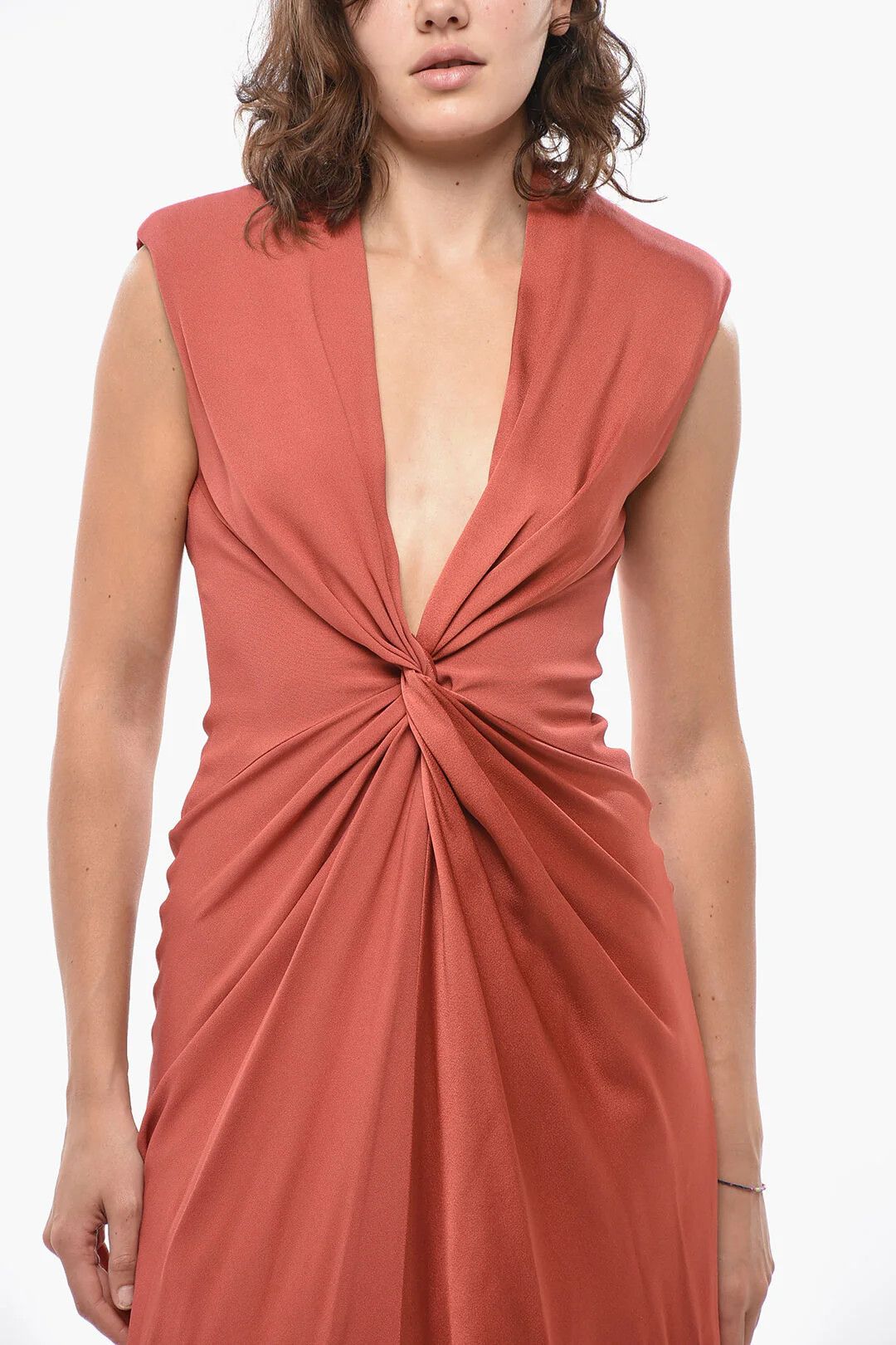 Max Mara og1mm0426 Satin Dress in Red Size XS / US 0-2 / IT 36-38 - 4 Thumbnail