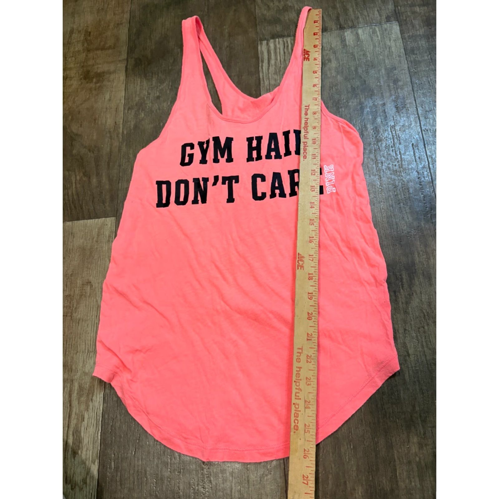 Victoria's Secret VINTAGE Victoria's Secret PINK Tank Top Womens XS "Gym Hair Dont Care" Peach Shirt Size XS / US 0-2 / IT 36-38 - 2 Thumbnail