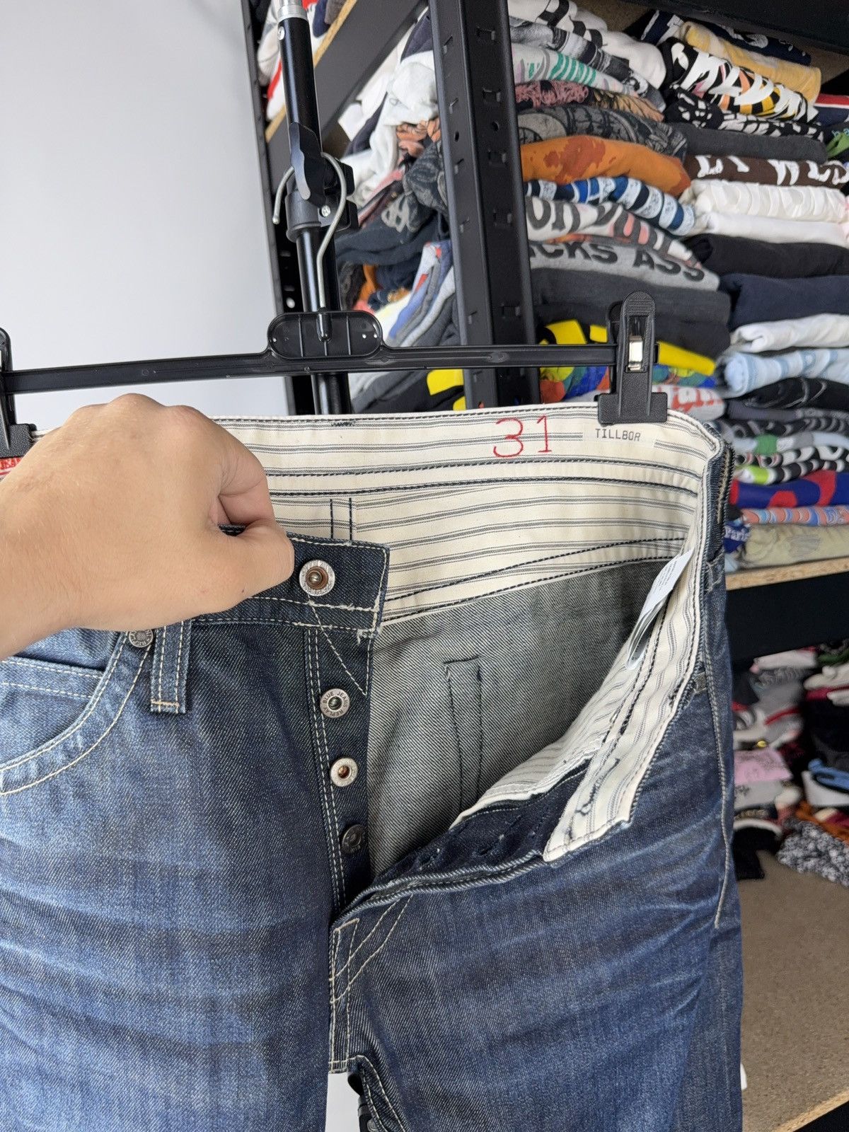 Replay Luxury 00s Replay Blue Denim pants Jeans W31 Vintage Italy Size US 31 - 13 Thumbnail