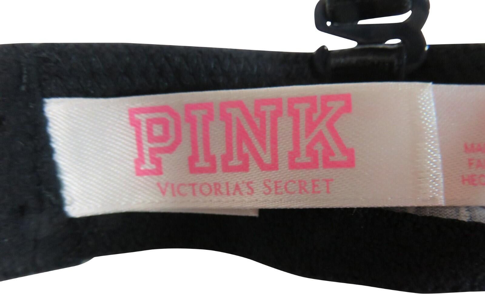 Other Victoria Secret Pink Underwire Padded Push-up Bra Black 34B Size ONE SIZE - 3 Thumbnail