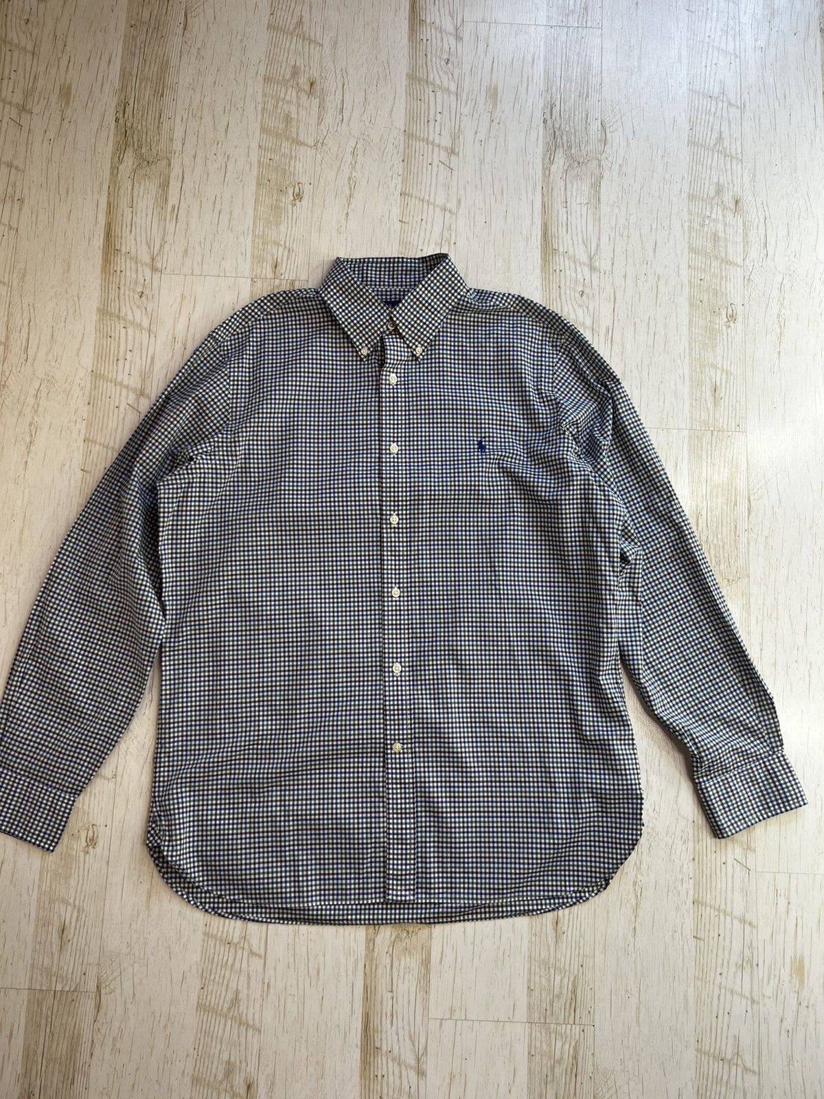 Ralph Lauren Ralph Lauren Classic Fit Plaid Shirt Blue Green Black Cotton Size US L / EU 52-54 / 3 - 4 Thumbnail