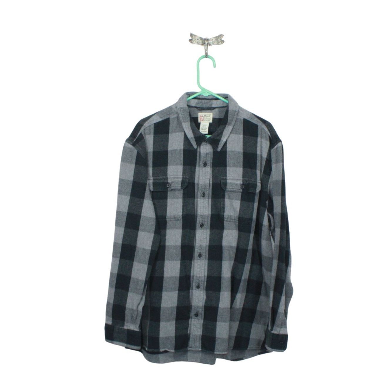 L.L. Bean LL Bean Organic Flannel Shirt Black Gray XXL Size US XXL / EU 58 / 5 - 1 Thumbnail