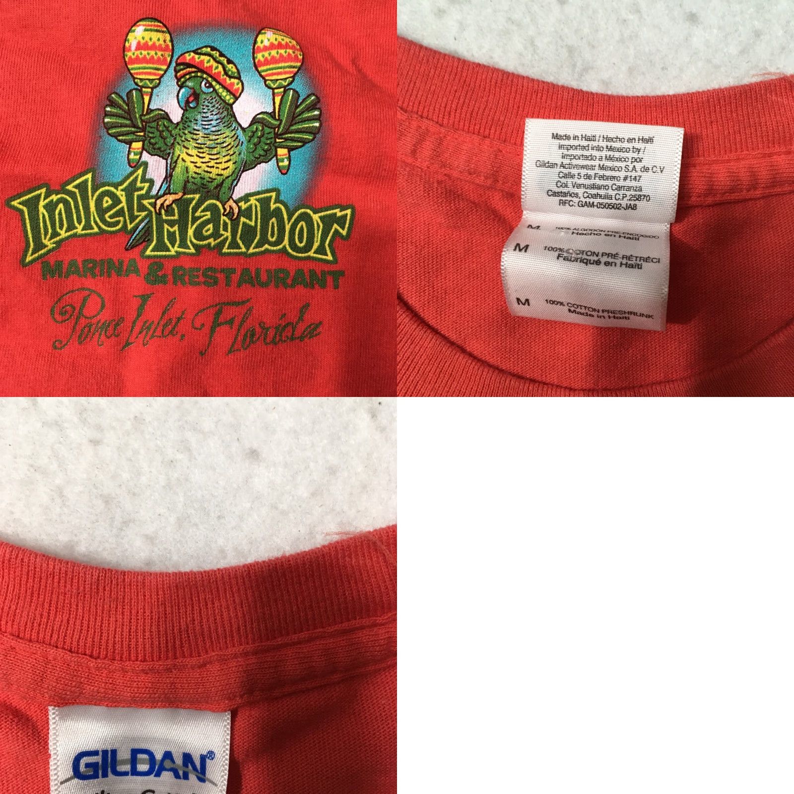 Gildan Florida Shirt M Mens Red 90s Aloha Hawaiian Beach Waves Surf Tropical Ocean Palm Tree Size US M / EU 48-50 / 2 - 8 Thumbnail