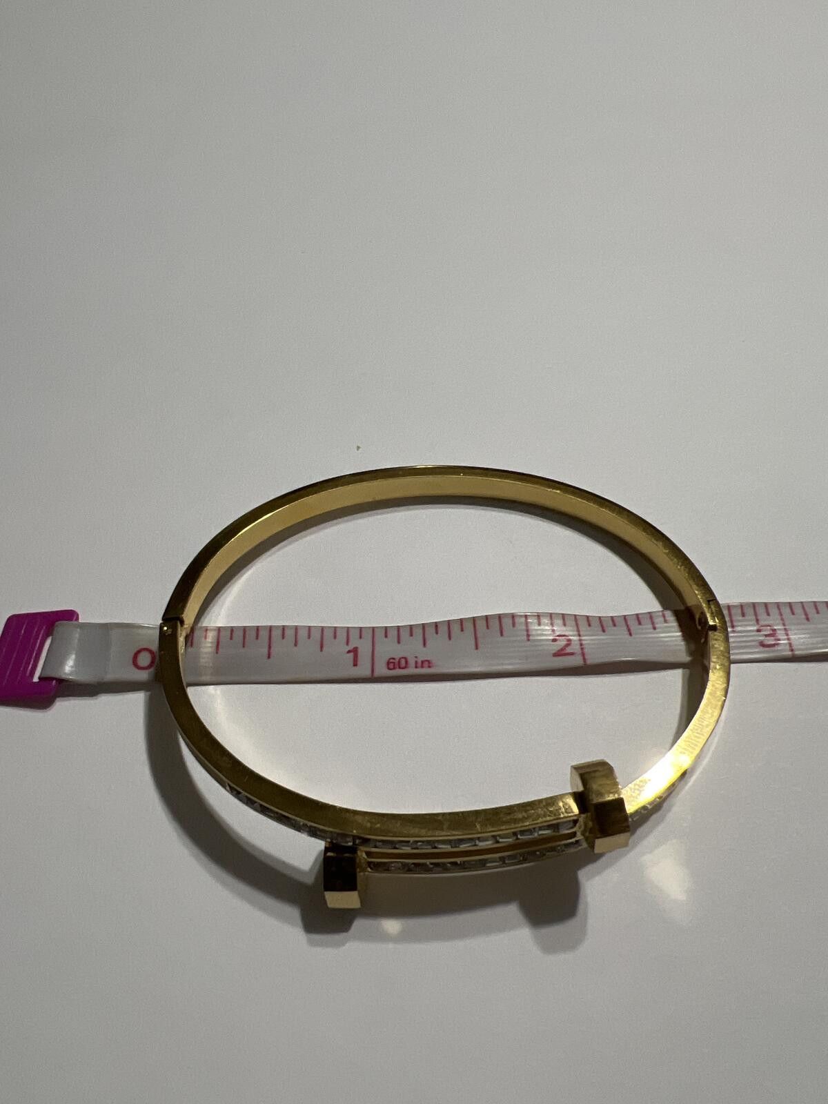 Unknown London Elegant 18k Gold plated SS Nail Bracelet with CZ Detailing Size ONE SIZE - 5 Thumbnail