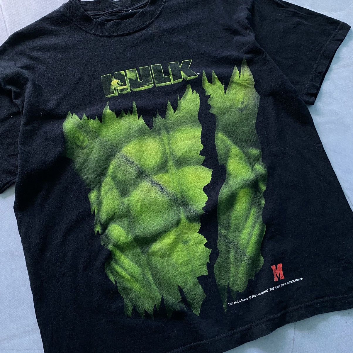 Universal Studios × Vintage The Hulk Vintage 2003 Promo Movie Big Logo T-shirt Size US S / EU 44-46 / 1 - 2 Thumbnail