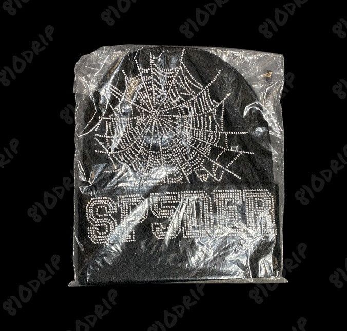 Sp5der Sp5der Rhinestone Web Beanie - Black Size ONE SIZE - 3 Thumbnail
