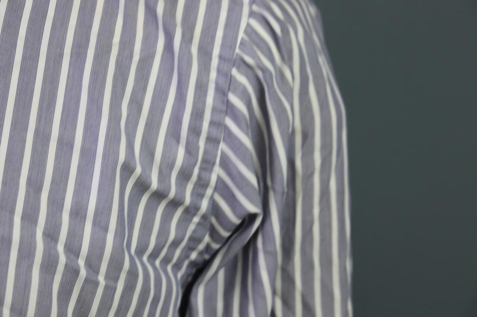 Eton Eton Slim Gray Striped Button Down Shirt Size 41 / 16 Size US M / EU 48-50 / 2 - 7 Thumbnail