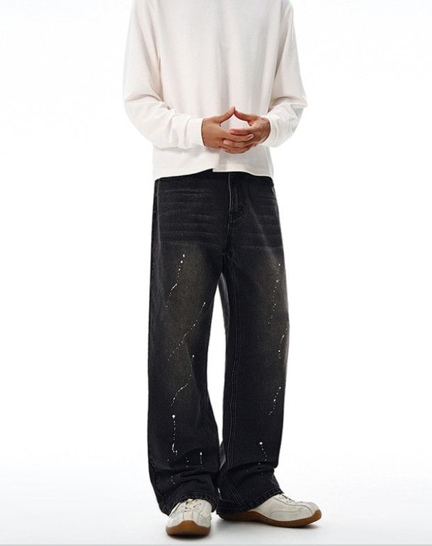Japanese Brand Men's splatter-painted American high street baggy jeans Size US 32 / EU 48 - 3 Thumbnail