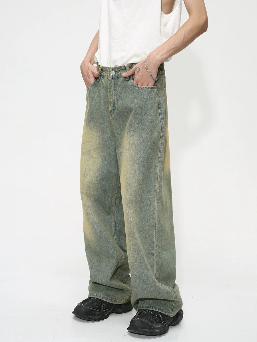 Vintage Japanese retro loose distressed washed gradient jeans Size US 32 / EU 48 - 3 Thumbnail