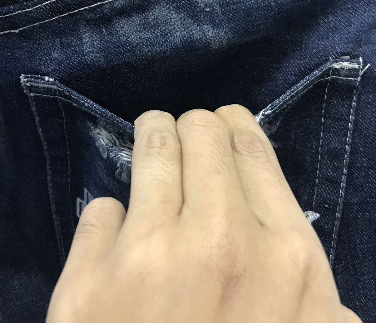 Handmade × Vintage Vintage Hand Made By Buddhist Punk Denim Pants Size US 29 - 9 Thumbnail