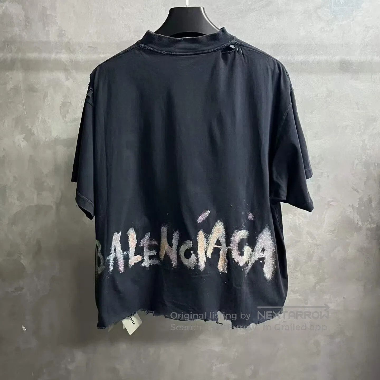 Balenciaga Balenciaga Logo-print retro plain-knit short-sleeve T-shir Size US XS / EU 42 / 0 - 6 Thumbnail