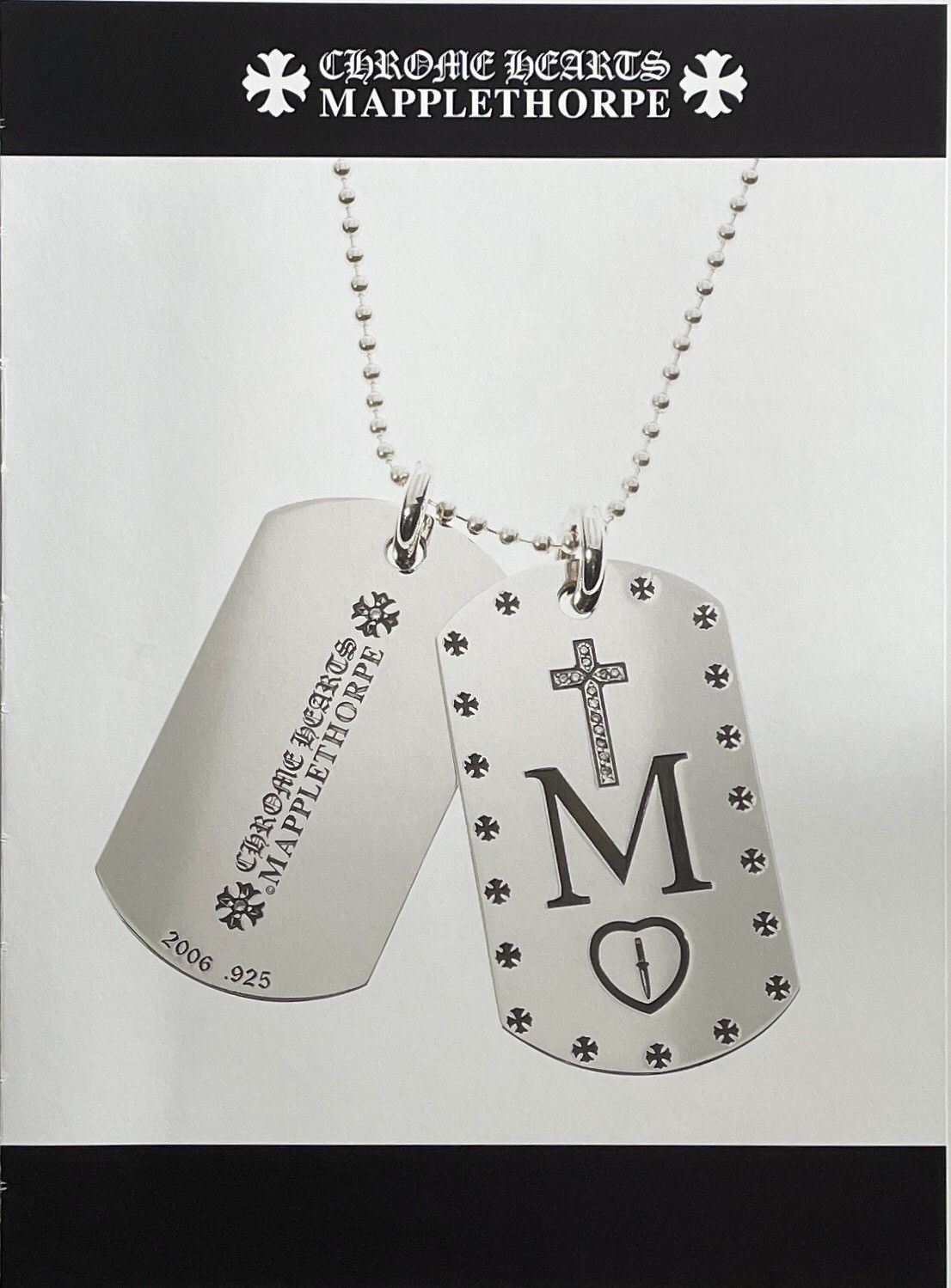 Chrome Hearts × Vintage Chrome Hearts mapplethorpe dog tags 9x11 Framed poster Size ONE SIZE - 2 Thumbnail