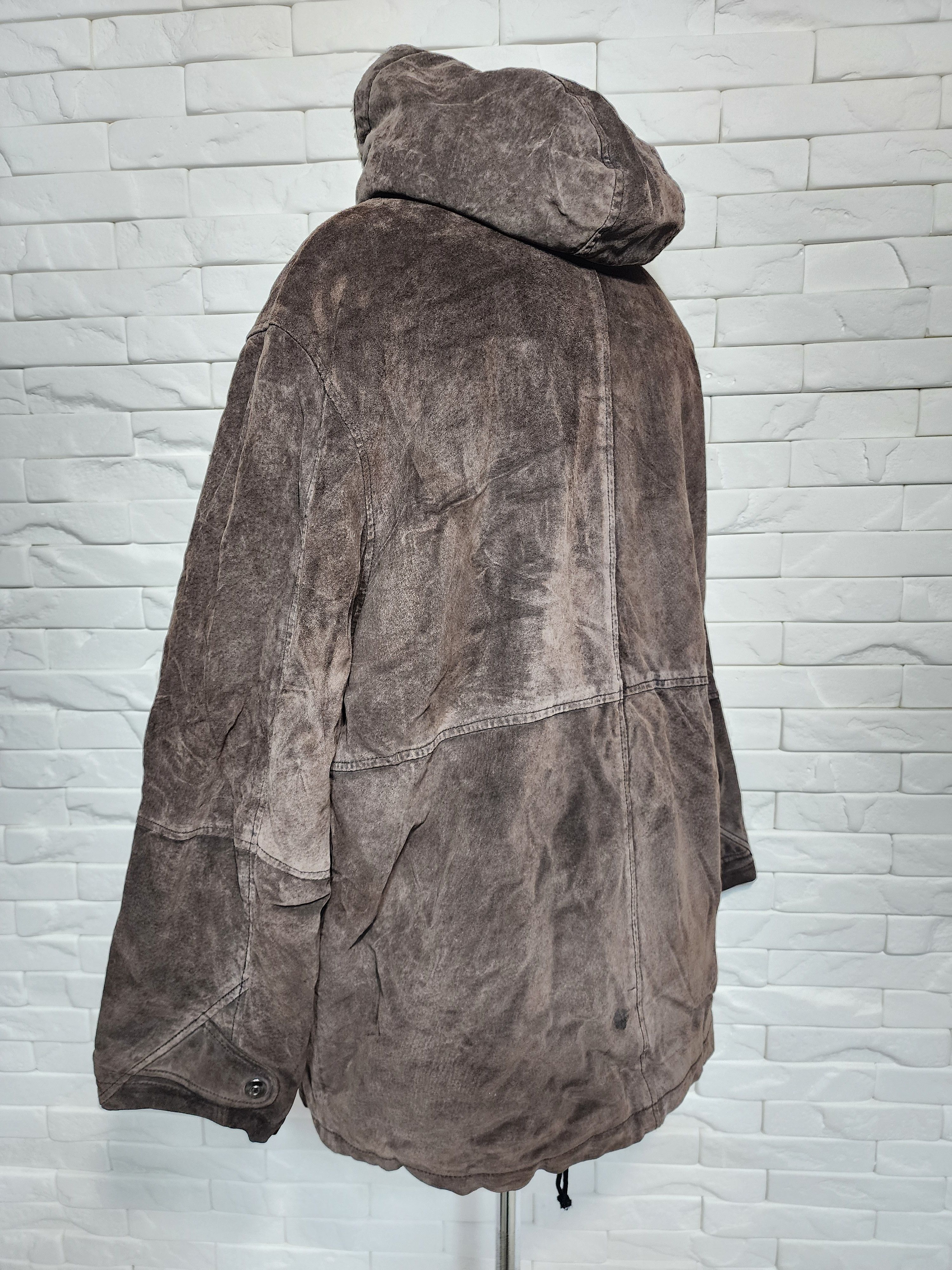Genuine Leather Brown Suede Leather Jacket: Women's Outerwear With Hood Size XXL / US 16-18 / IT 52-54 - 7 Thumbnail