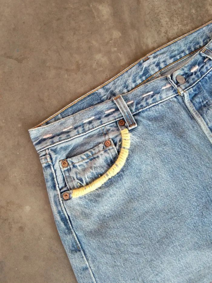 Levi's 90s Vintage Levi's 501 Made In USA Distressed Jeans 36x34 Size US 36 / EU 52 - 8 Thumbnail